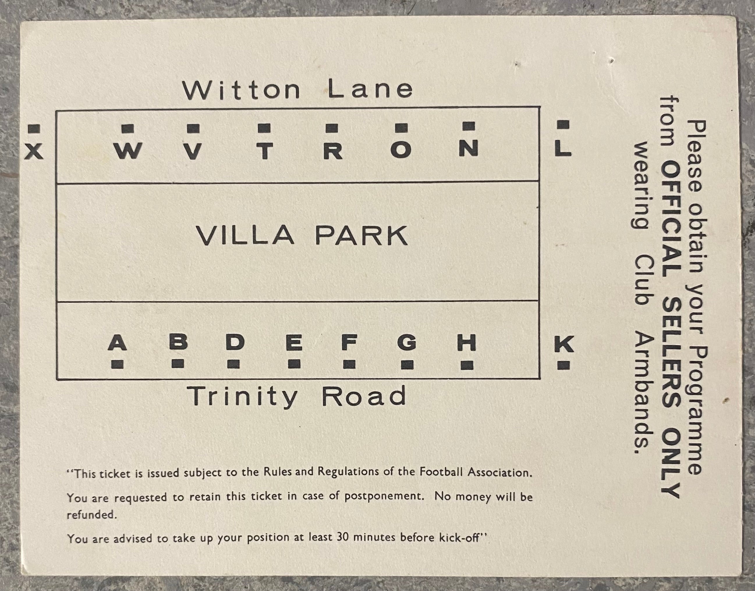 1966 ORIGINAL FA CUP SEMI FINAL TICKET CHELSEA V SHEFFIELD WEDNESDAY @VILLA PARK