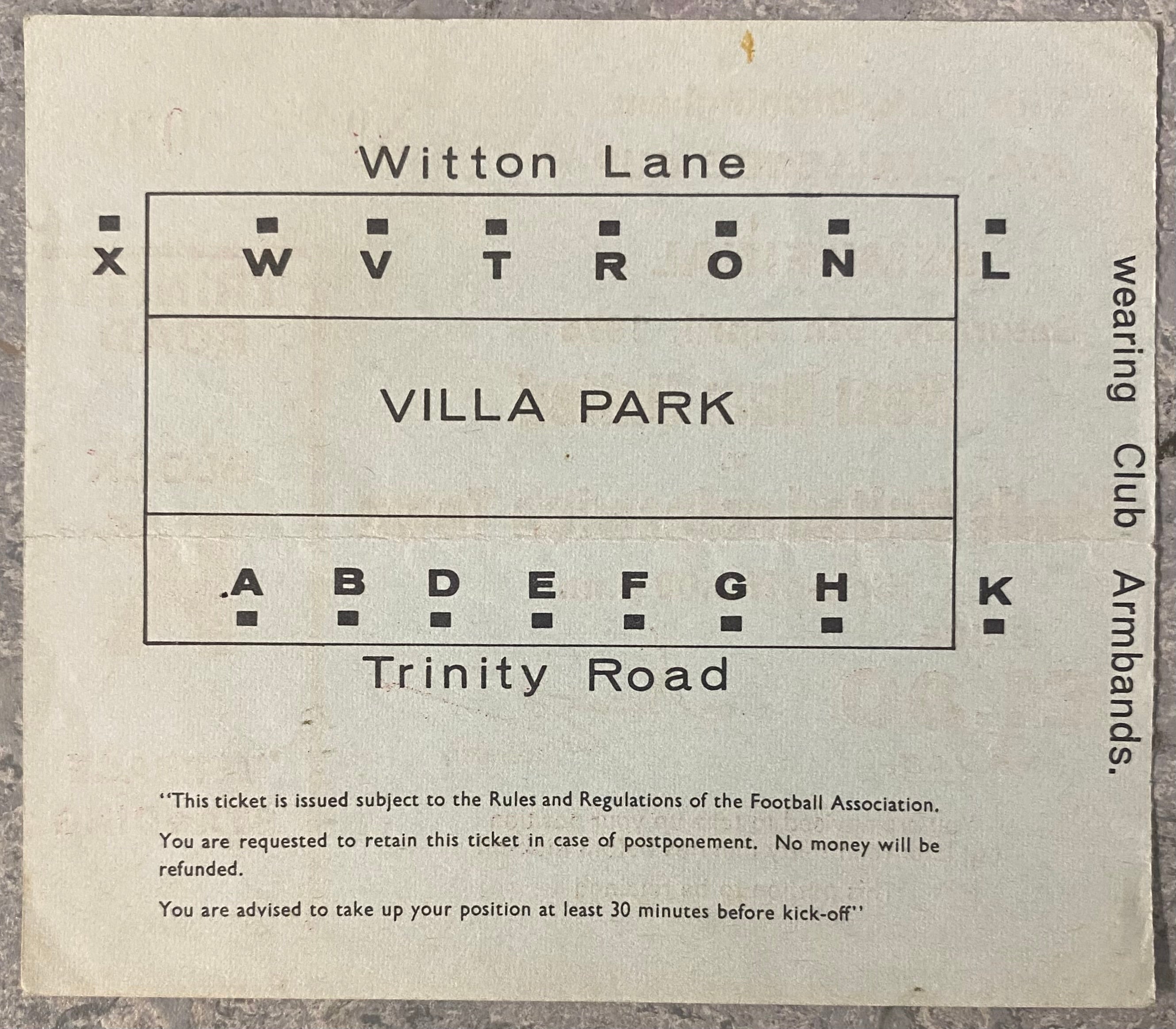 1975 ORIGINAL FA CUP SEMI FINAL TICKET WEST HAM UNITED V IPSWICH TOWN @ VILLA PARK
