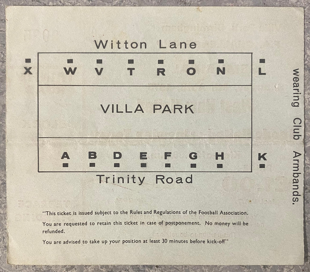 1975 ORIGINAL FA CUP SEMI FINAL TICKET WEST HAM UNITED V IPSWICH TOWN @ VILLA PARK