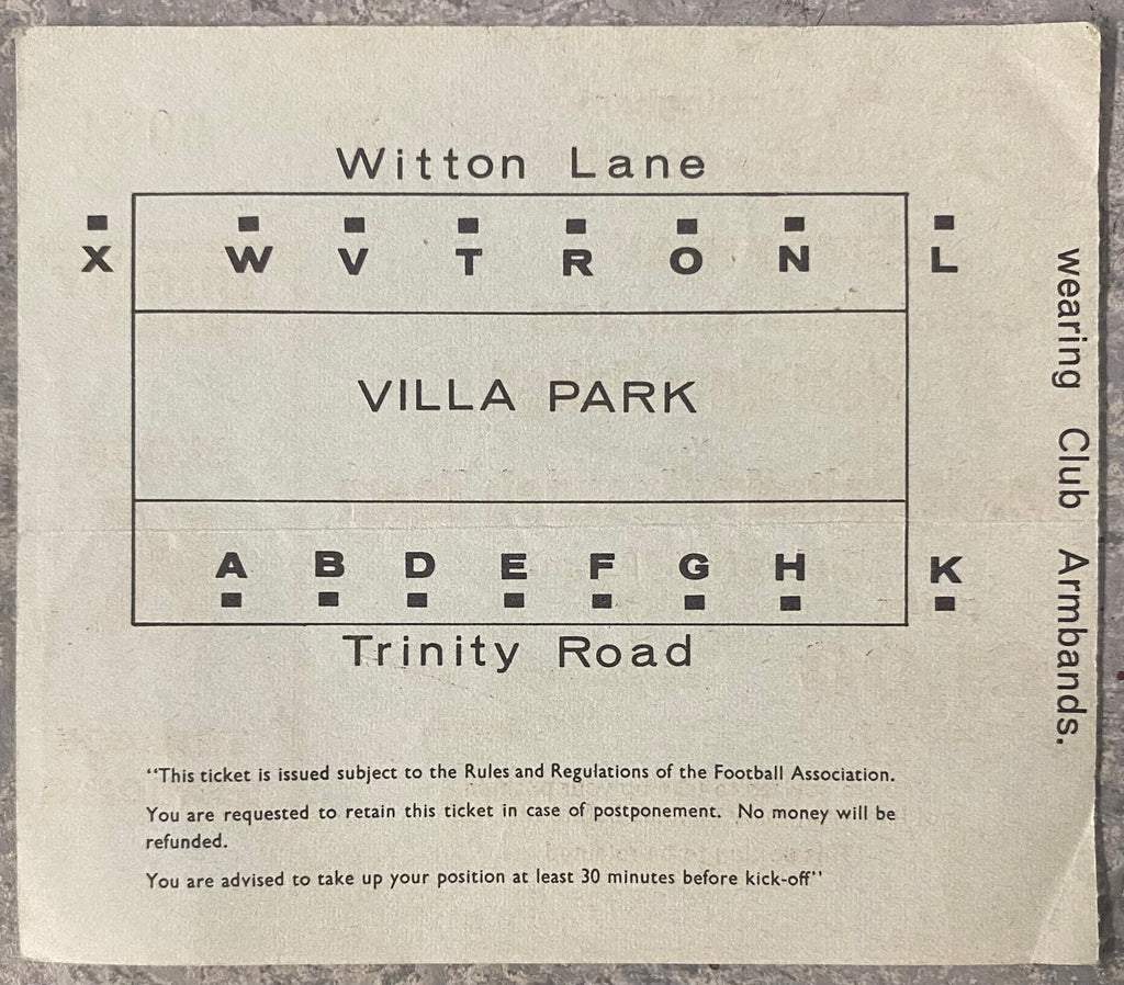 1975 ORIGINAL FA CUP SEMI FINAL TICKET WEST HAM UNITED V IPSWICH TOWN @ VILLA PARK