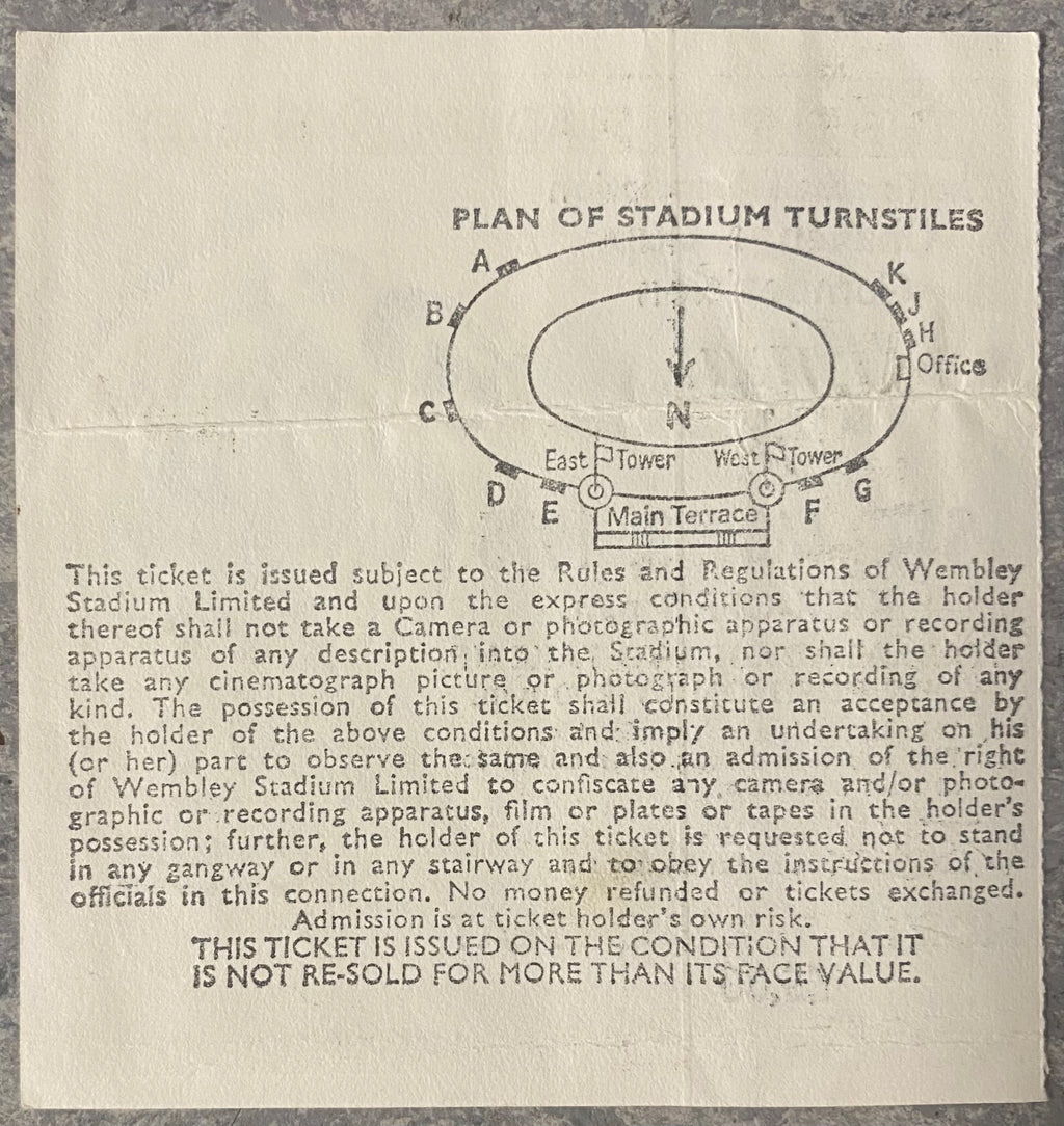 1975 ORIGINAL FA CUP FINAL TICKET WEST HAM UNITED V FULHAM