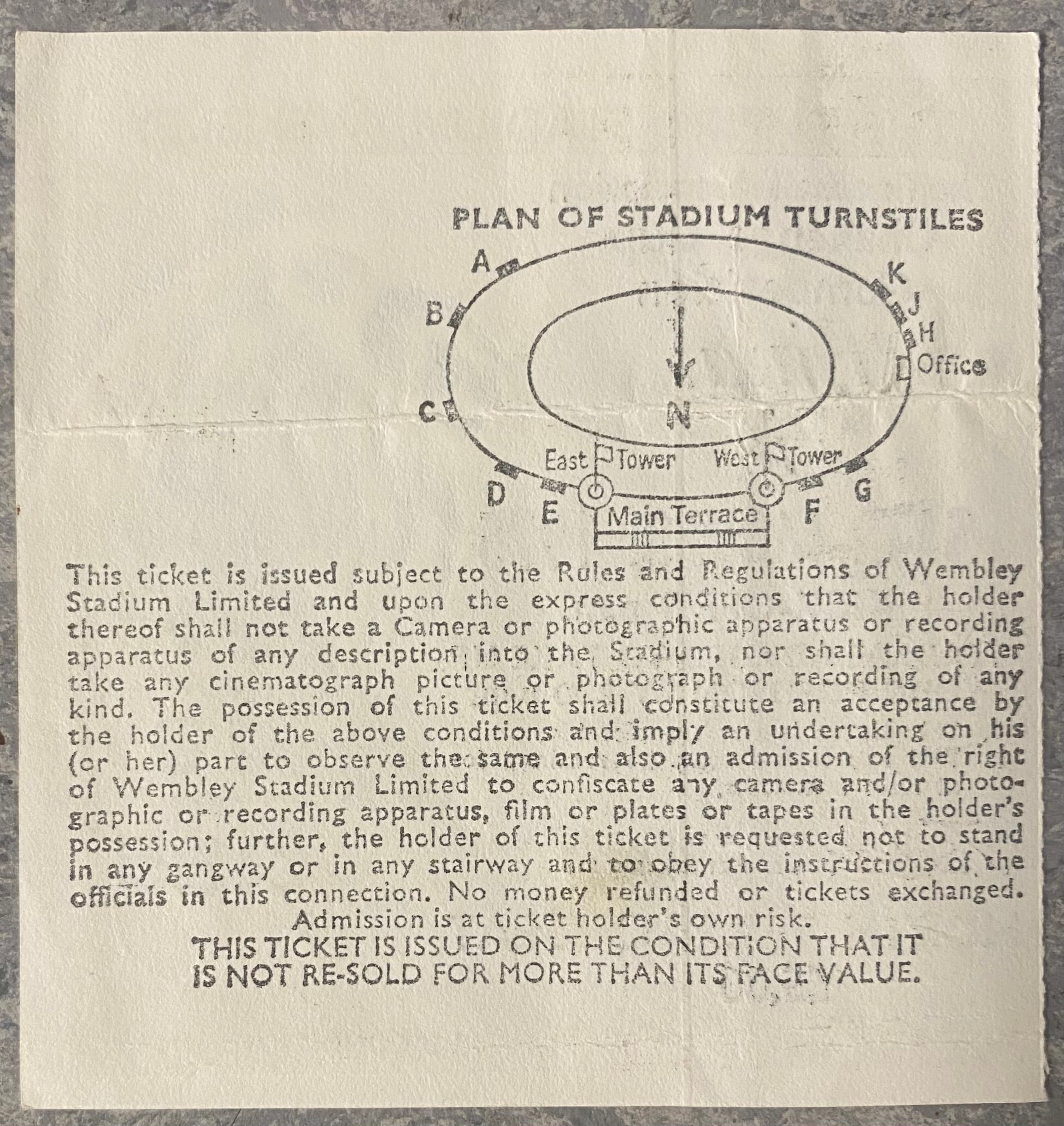 1975 ORIGINAL FA CUP FINAL TICKET WEST HAM UNITED V FULHAM