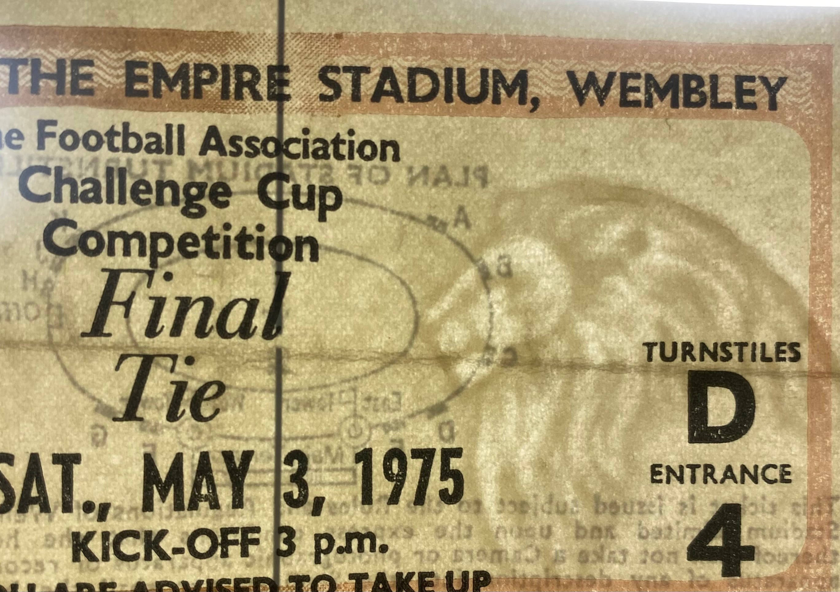 1975 ORIGINAL FA CUP FINAL TICKET WEST HAM UNITED V FULHAM