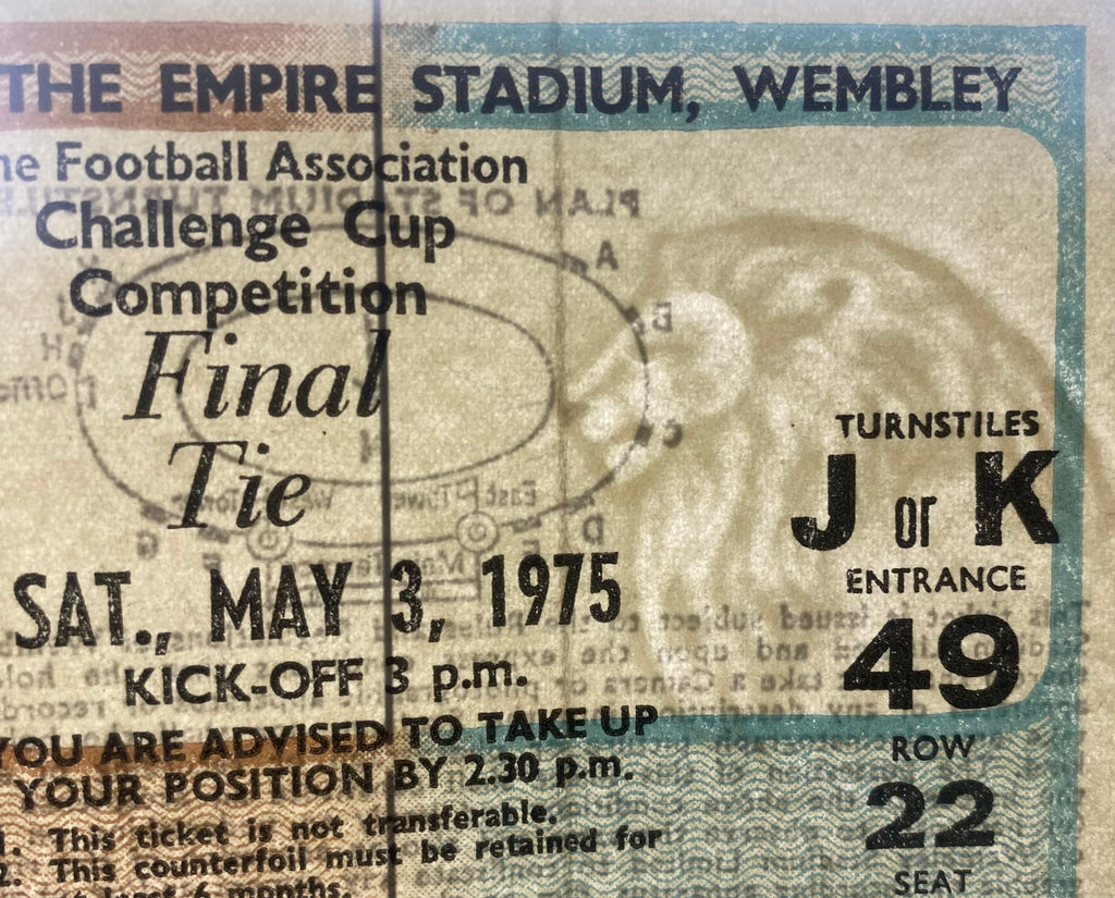1975 ORIGINAL FA CUP FINAL TICKET WEST HAM UNITED V FULHAM