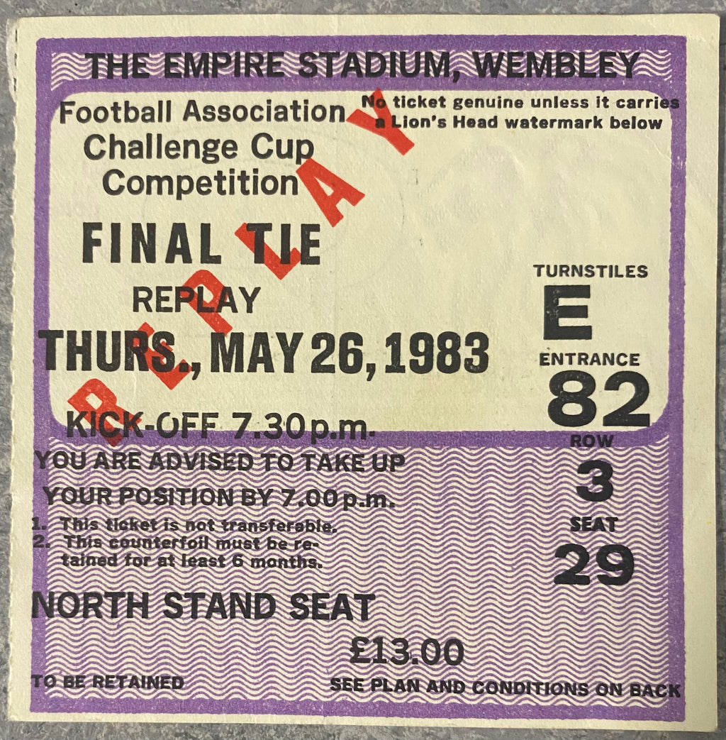 1983 ORIGINAL FA CUP FINAL REPLAY TICKET BRIGHTON AND HOVE ALBION V MANCHESTER UNITED