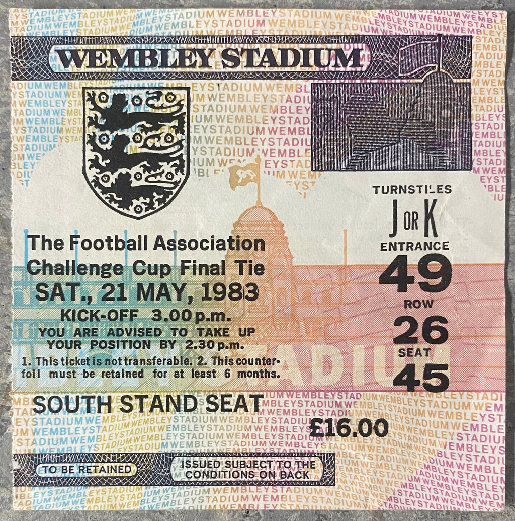 1983 ORIGINAL FA CUP FINAL TICKET BRIGHTON AND HOVE ALBION V MANCHESTER UNITED