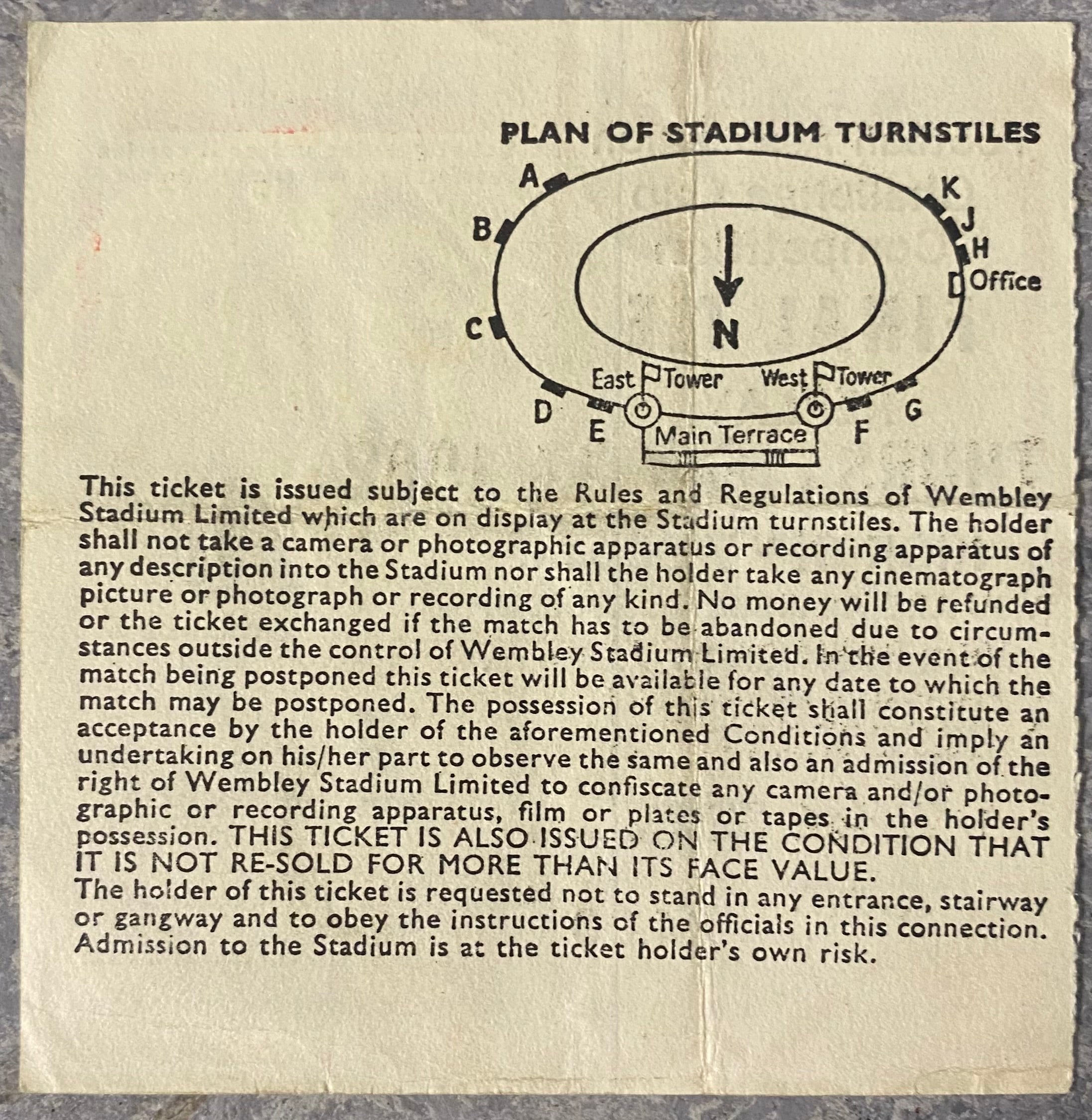 1982 ORIGINAL FA CUP FINAL REPLAY TICKET TOTTENHAM HOTSPUR V QUEENS PARK RANGERS