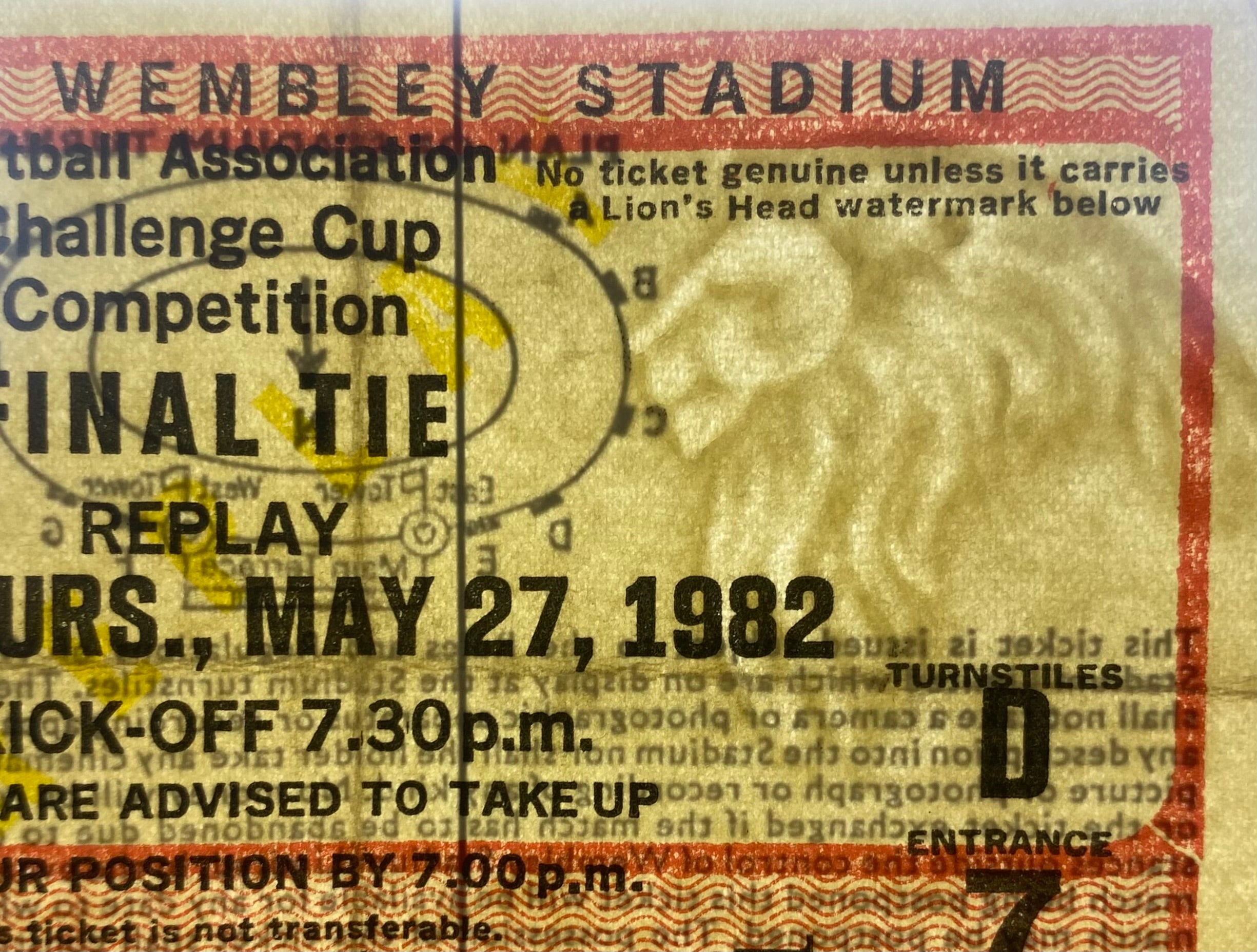 1982 ORIGINAL FA CUP FINAL REPLAY TICKET TOTTENHAM HOTSPUR V QUEENS PARK RANGERS