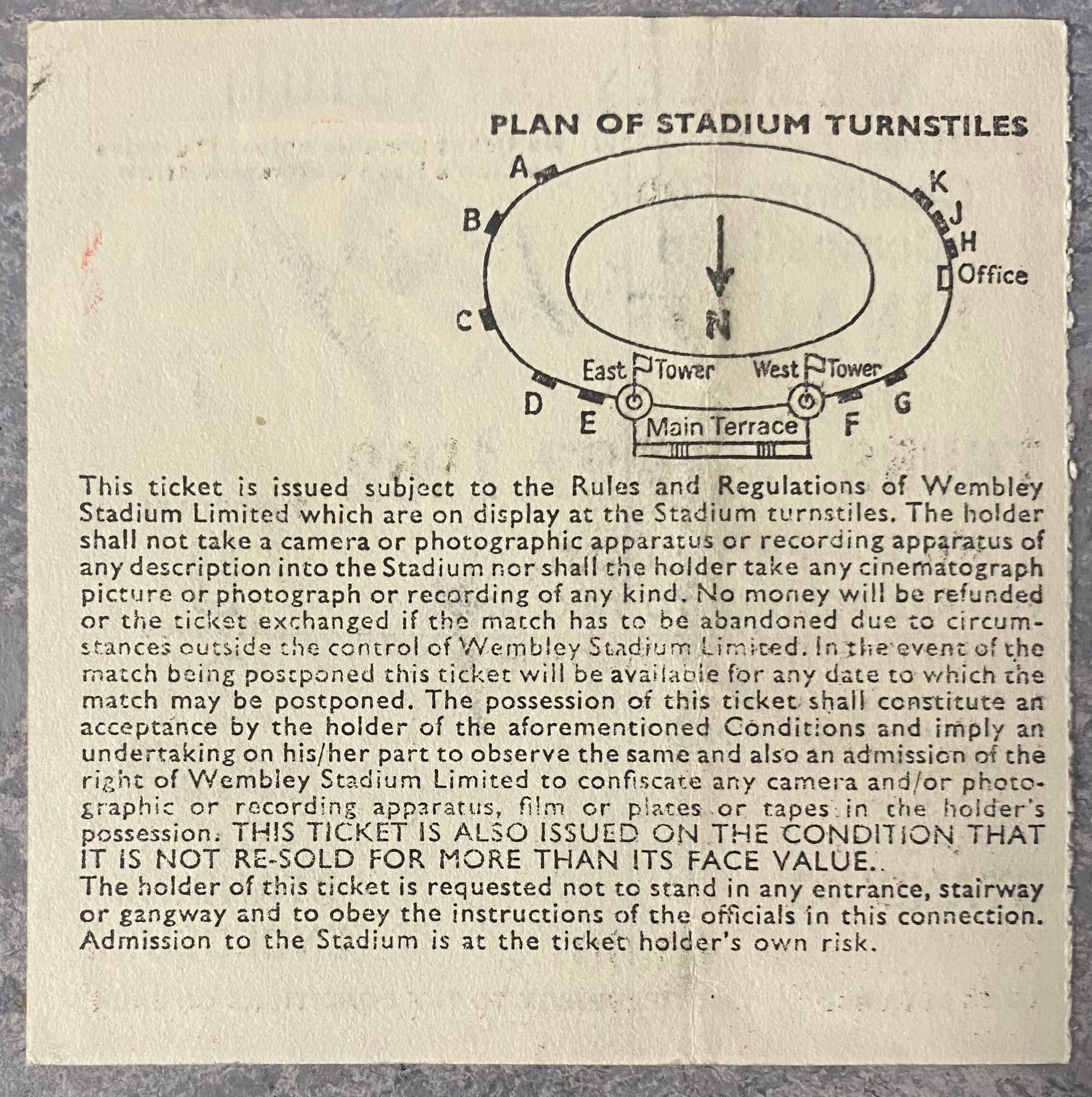 1982 ORIGINAL FA CUP FINAL REPLAY TICKET TOTTENHAM HOTSPUR V QUEENS PARK RANGERS