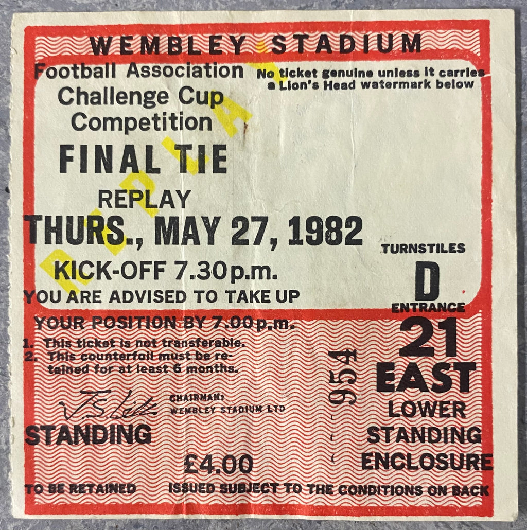 1982 ORIGINAL FA CUP FINAL REPLAY TICKET TOTTENHAM HOTSPUR V QUEENS PARK RANGERS