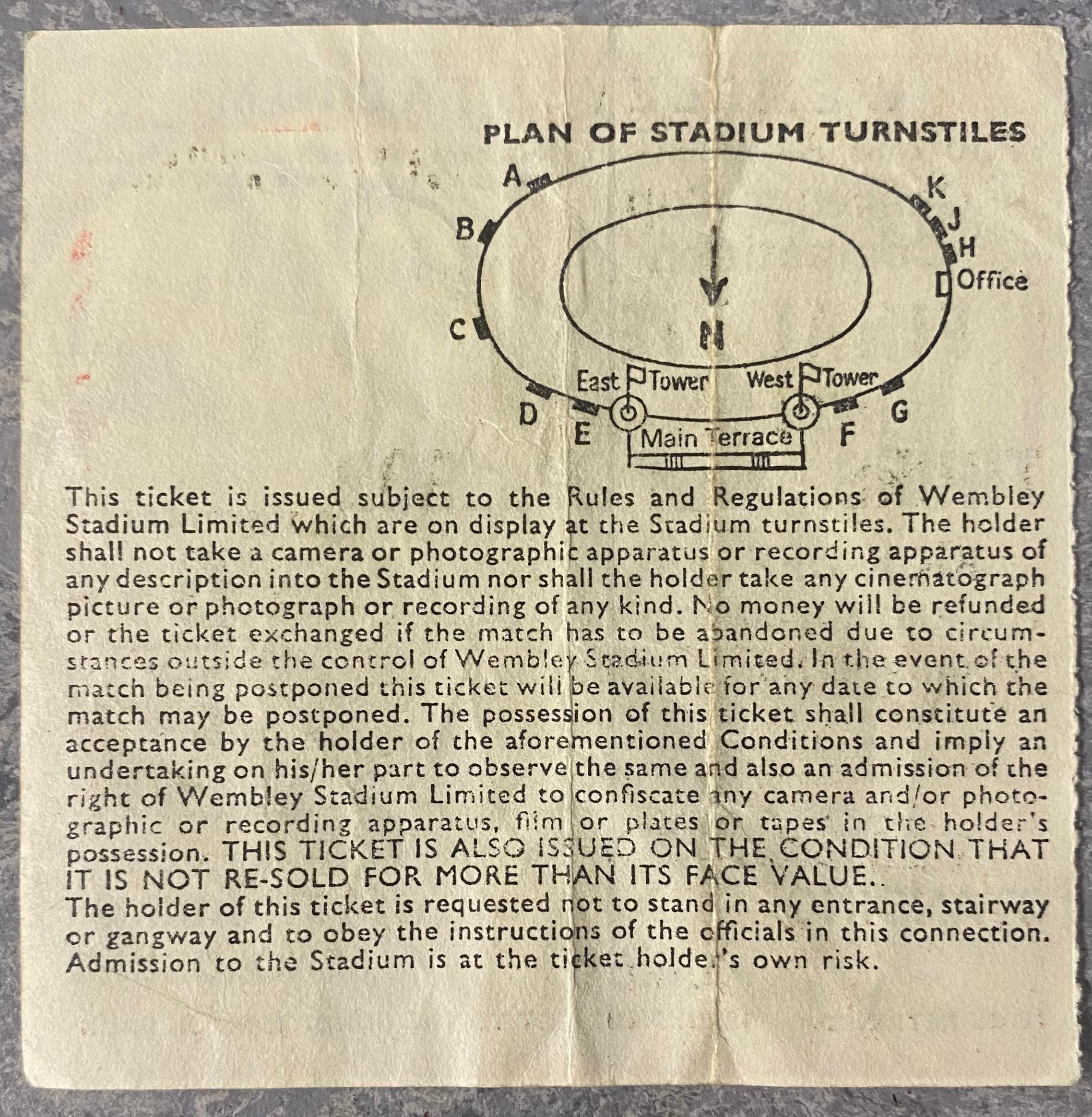 1982 ORIGINAL FA CUP FINAL REPLAY TICKET TOTTENHAM HOTSPUR V QUEENS PARK RANGERS
