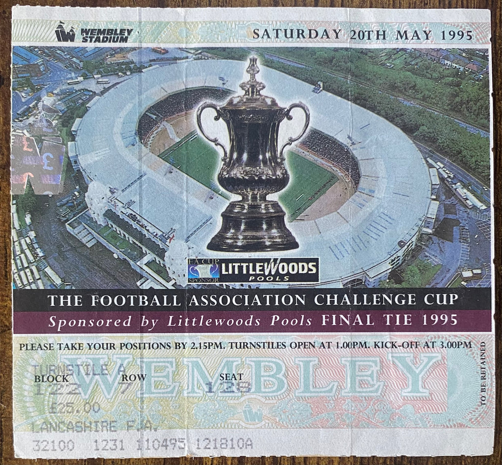 1995 ORIGINAL FA CUP FINAL TICKET MANCHESTER UNITED V EVERTON