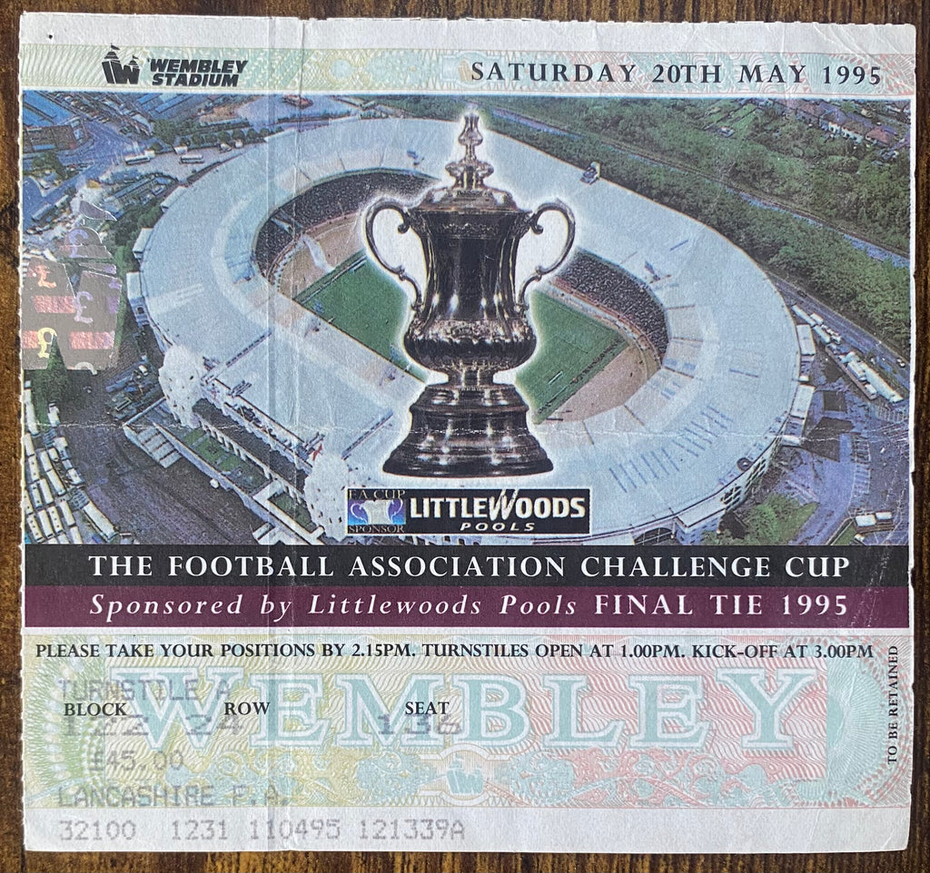 1995 ORIGINAL FA CUP FINAL TICKET MANCHESTER UNITED V EVERTON