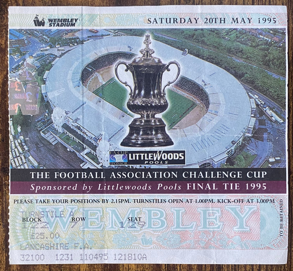 1995 ORIGINAL FA CUP FINAL TICKET MANCHESTER UNITED V EVERTON