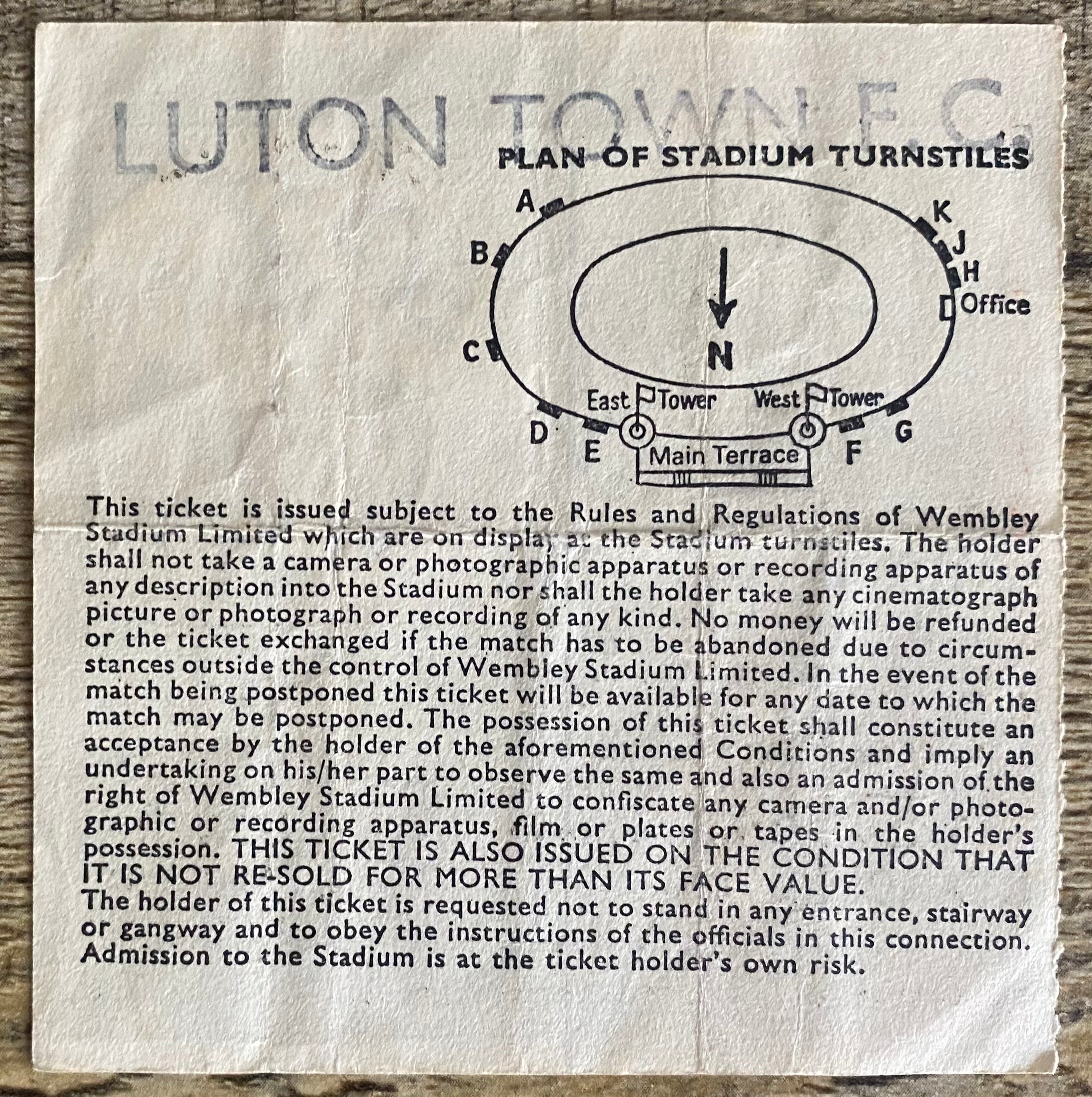 1981 ORIGINAL FA CUP FINAL TICKET TOTTENHAM HOTSPUR V MANCHESTER CITY