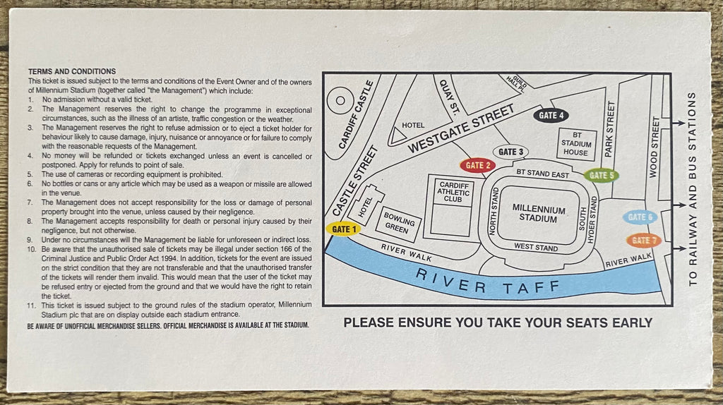 2001 ORIGINAL FA CUP FINAL TICKET ARSENAL V LIVERPOOL @ CARDIFF