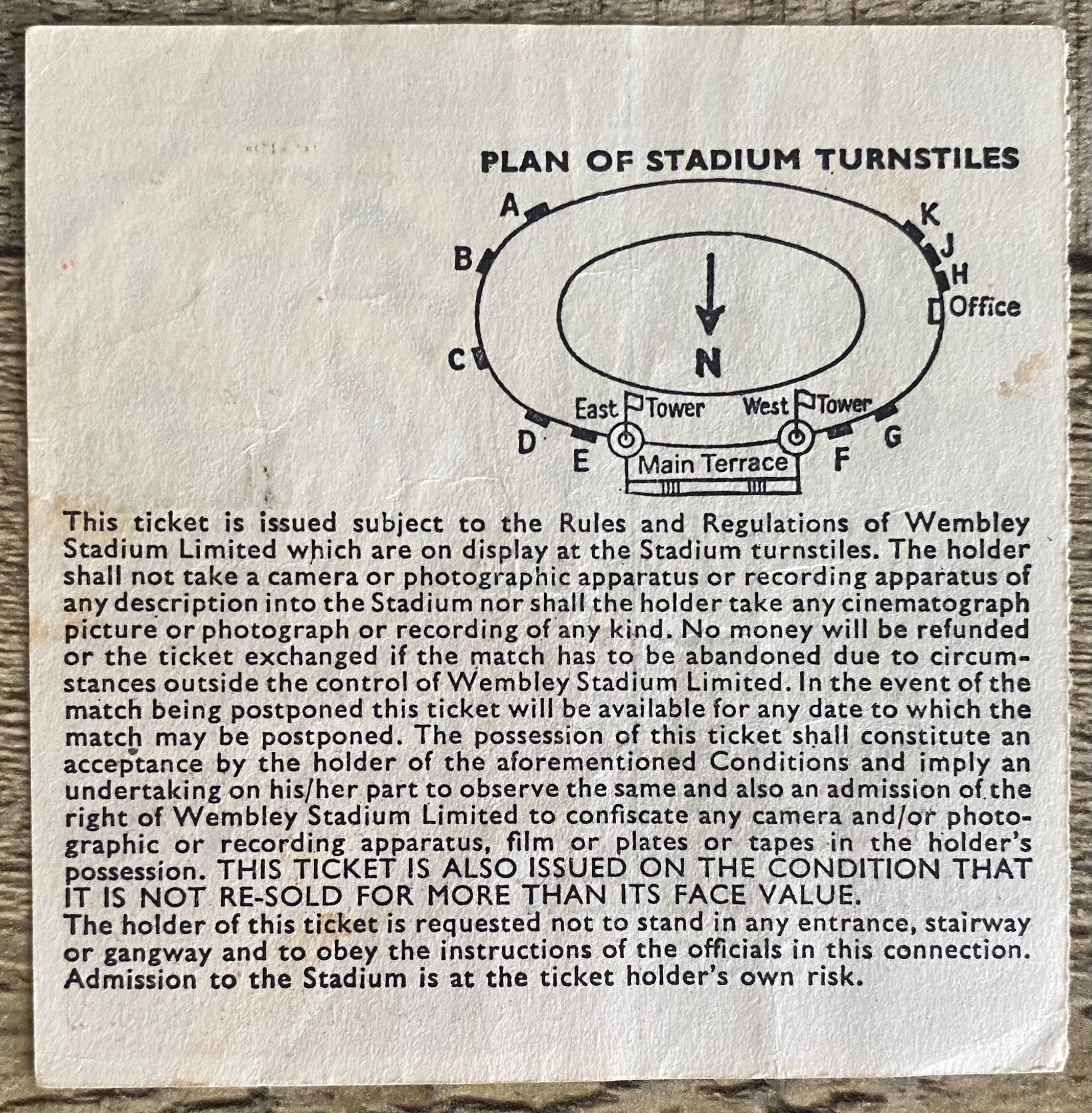 1981 ORIGINAL FA CUP FINAL TICKET TOTTENHAM HOTSPUR V MANCHESTER CITY