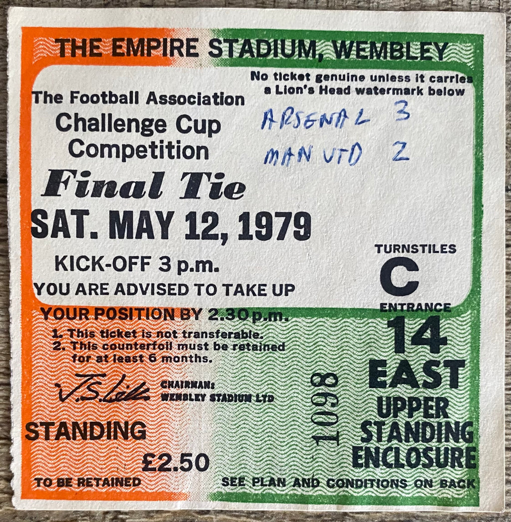 1979 ORIGINAL FA CUP FINAL TICKET ARSENAL V MANCHESTER UNITED