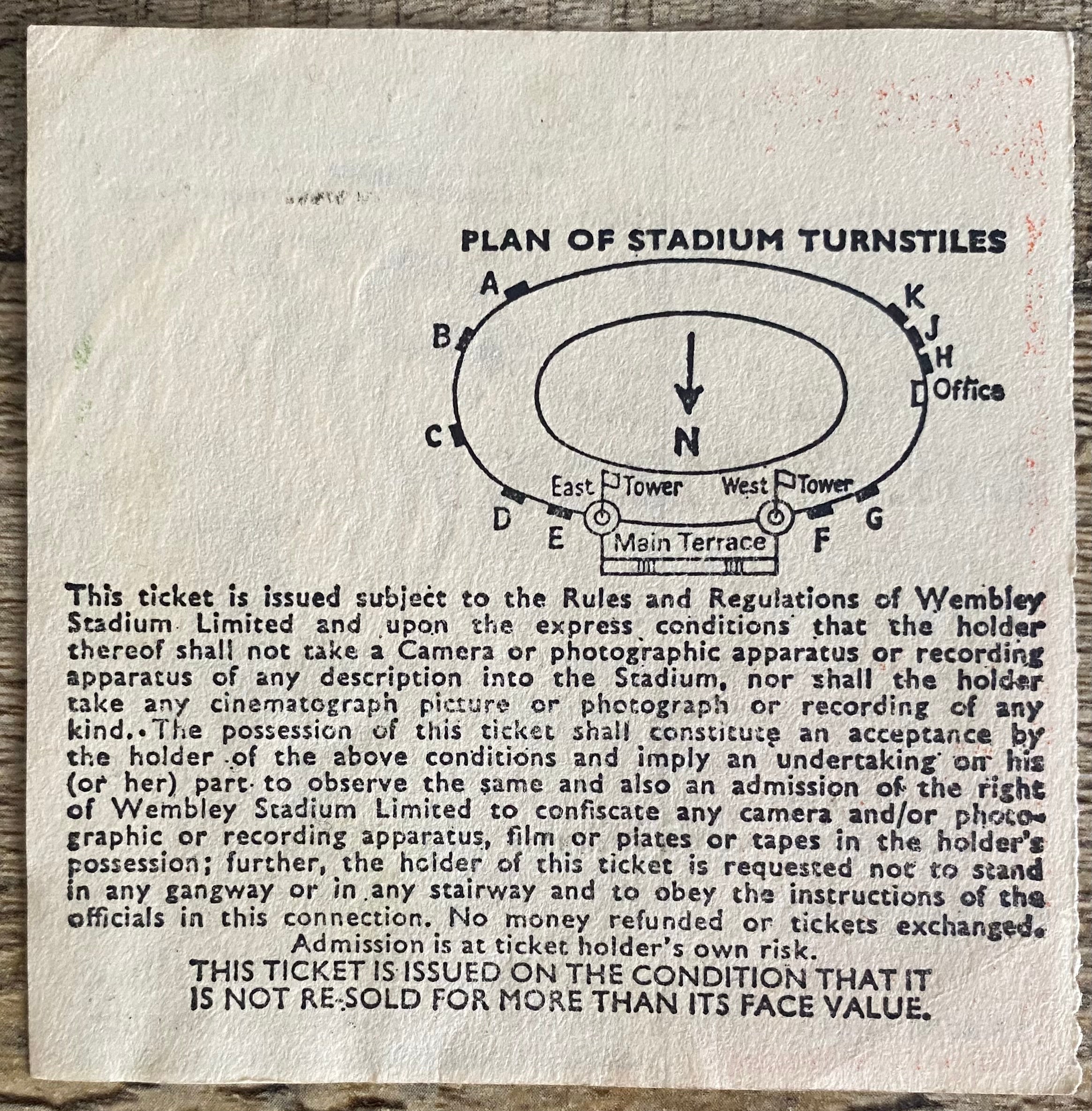 1979 ORIGINAL FA CUP FINAL TICKET ARSENAL V MANCHESTER UNITED