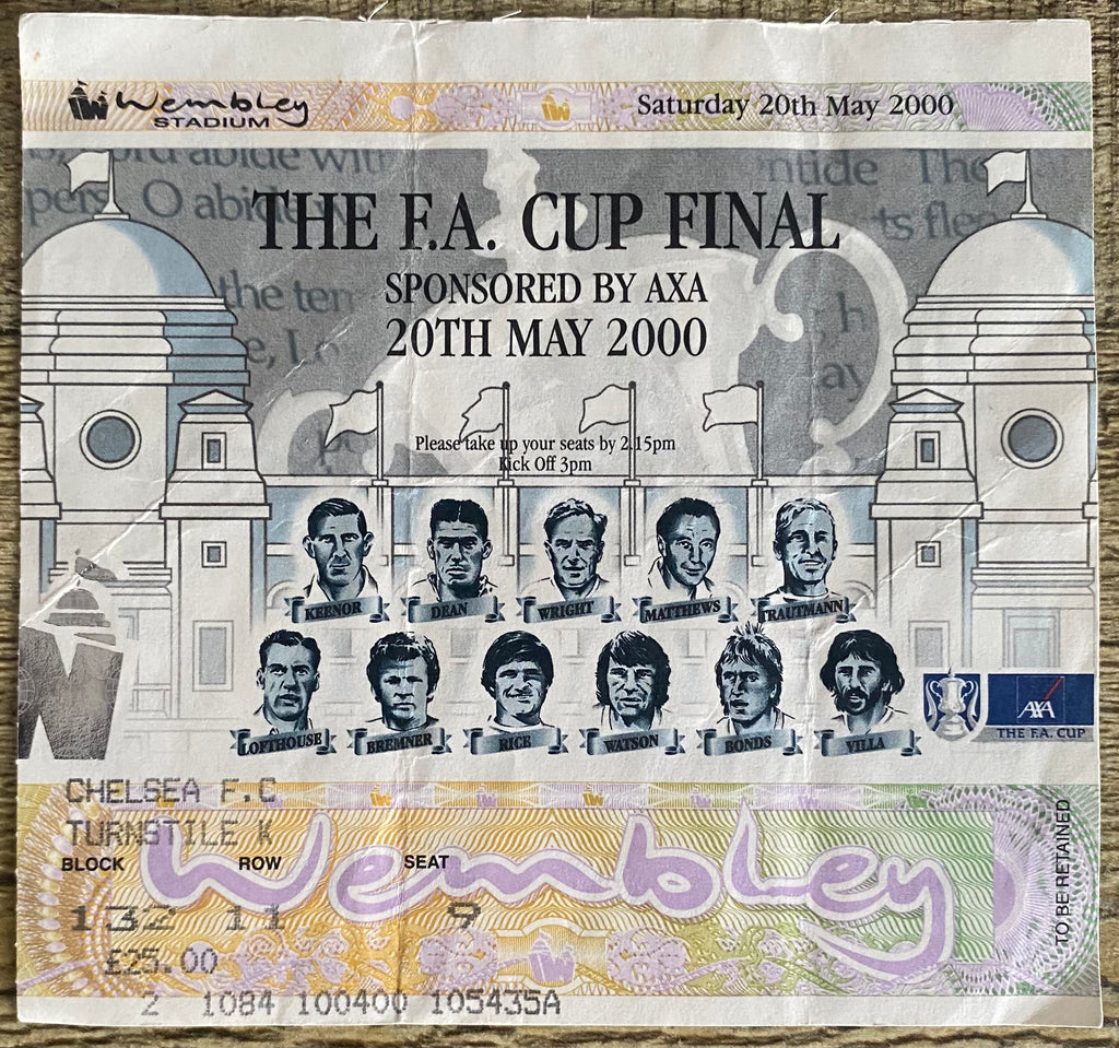 2000 ORIGINAL FA CUP FINAL TICKET ASTON VILLA V CHELSEA