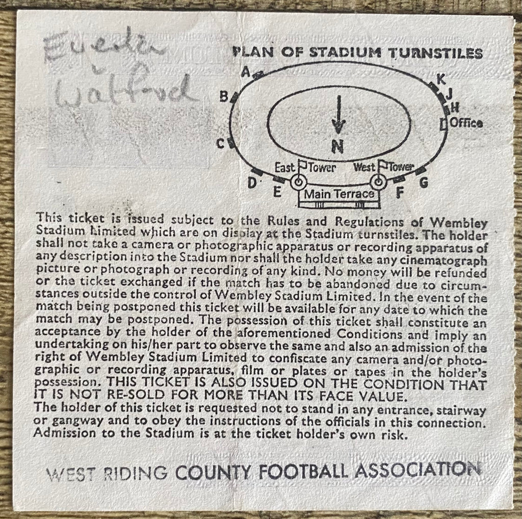 1984 ORIGINAL FA CUP FINAL TICKET EVERTON V WATFORD