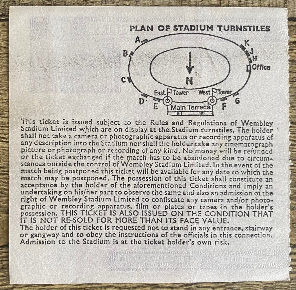 1984 ORIGINAL FA CUP FINAL TICKET EVERTON V WATFORD
