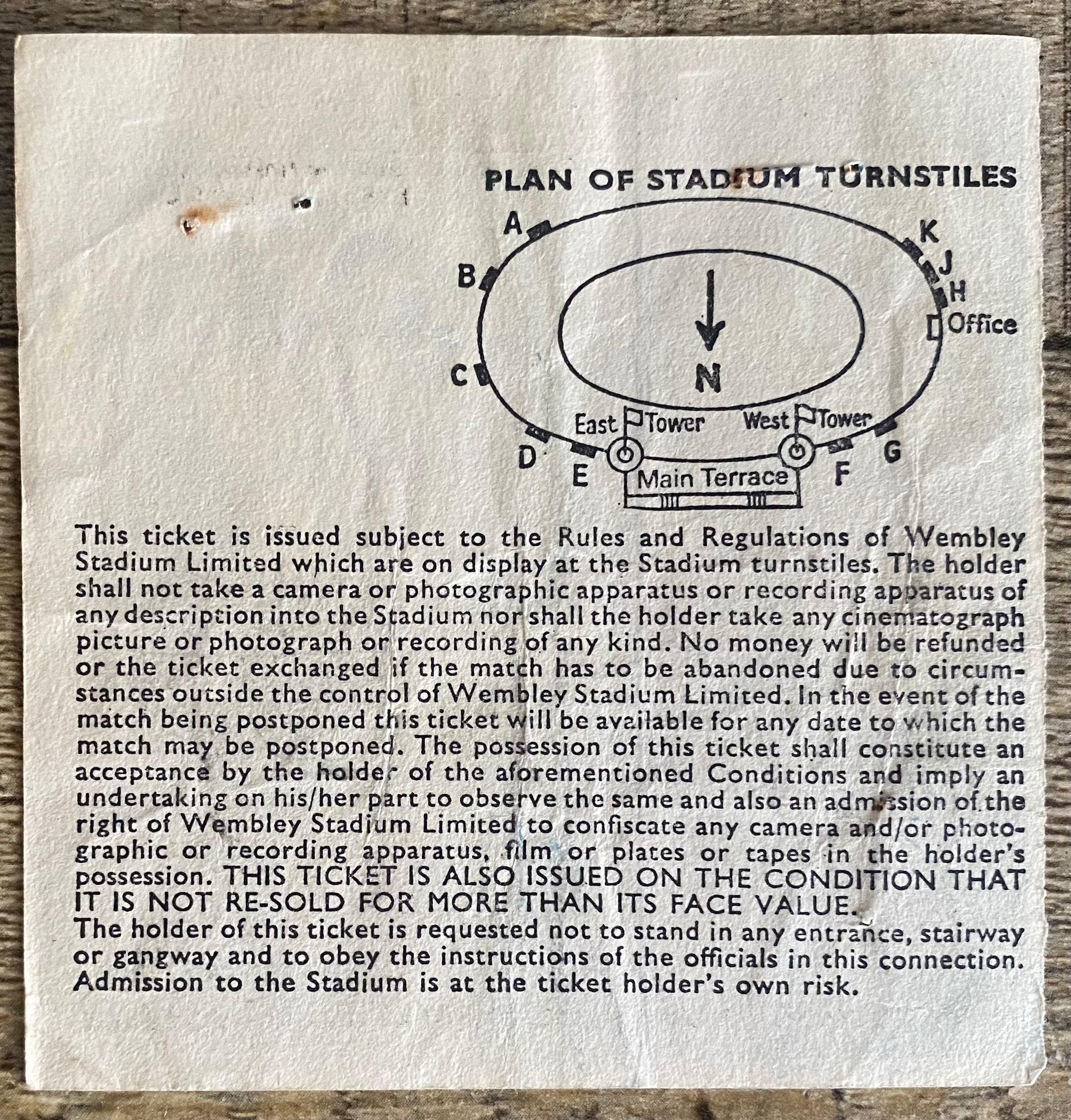 1981 ORIGINAL FA CUP FINAL TICKET TOTTENHAM HOTSPUR V MANCHESTER CITY