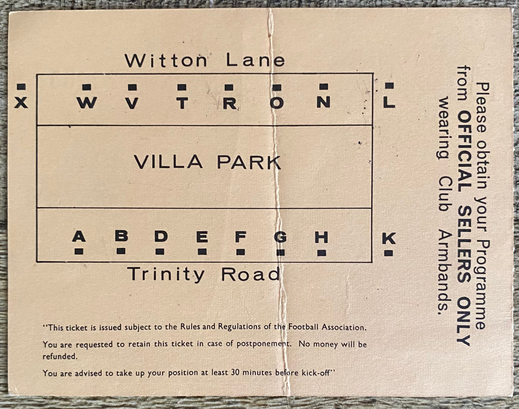 1966 ORIGINAL FA CUP SEMI FINAL TICKET CHELSEA V SHEFFIELD WEDNESDAY @VILLA PARK