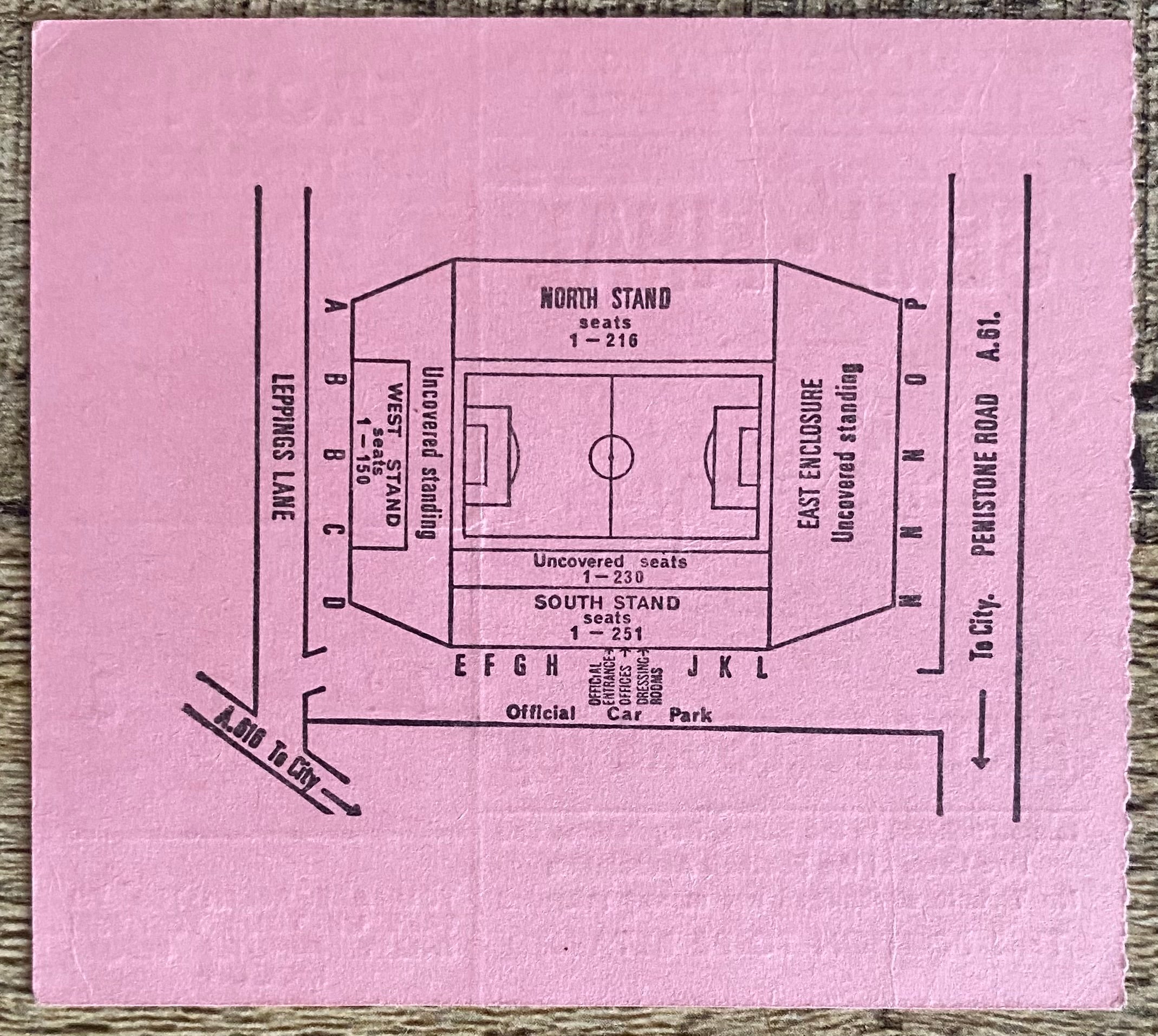 1971 ORIGINAL FA CUP SEMI FINAL TICKET STOKE CITY V ARSENAL @ HILLSBOROUGH