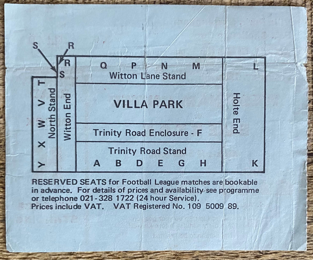 1980 ORIGINAL FA CUP SEMI FINAL TICKET WEST HAM UNITED V EVERTON @ VILLA PARK
