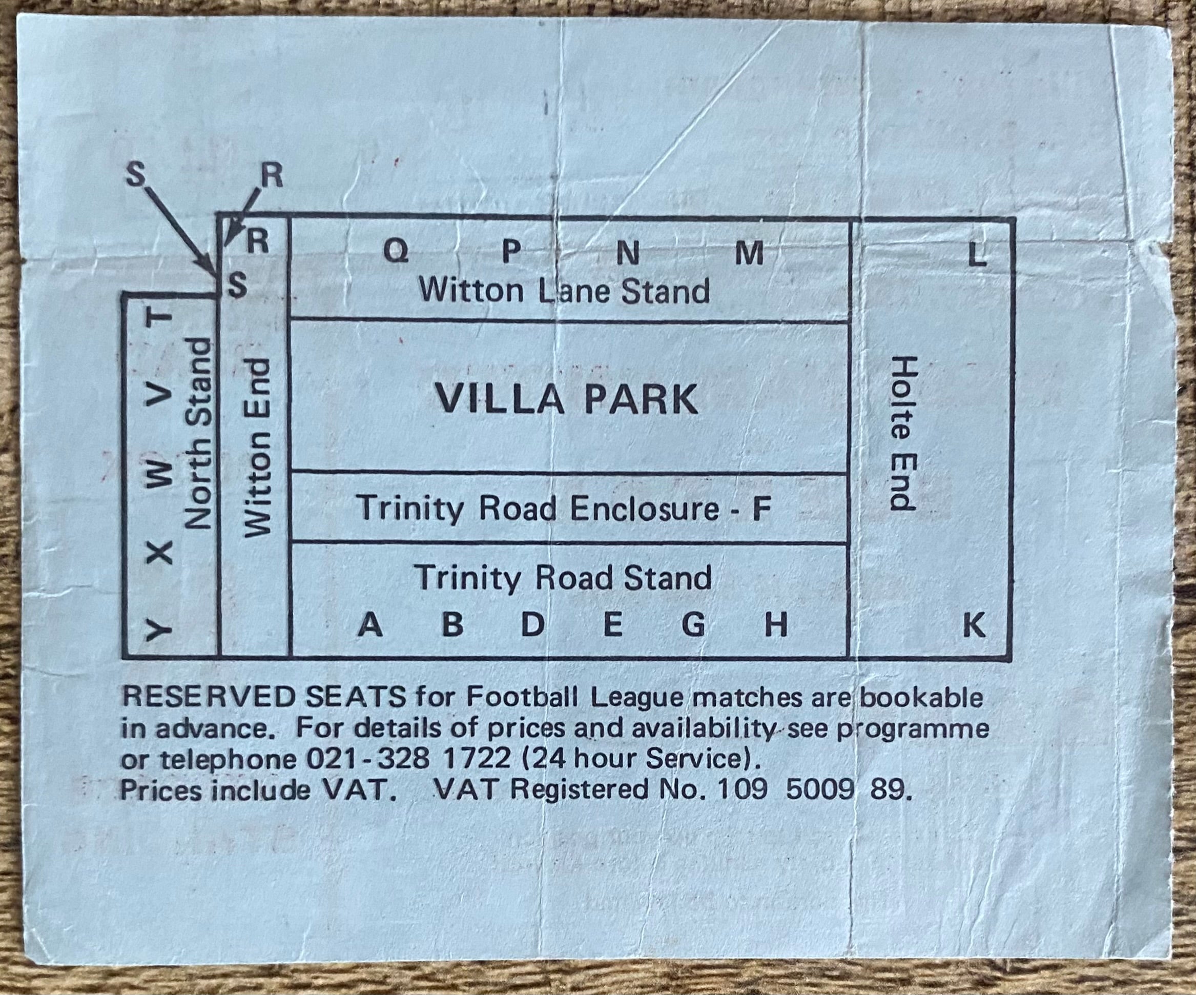 1980 ORIGINAL FA CUP SEMI FINAL TICKET WEST HAM UNITED V EVERTON @ VILLA PARK