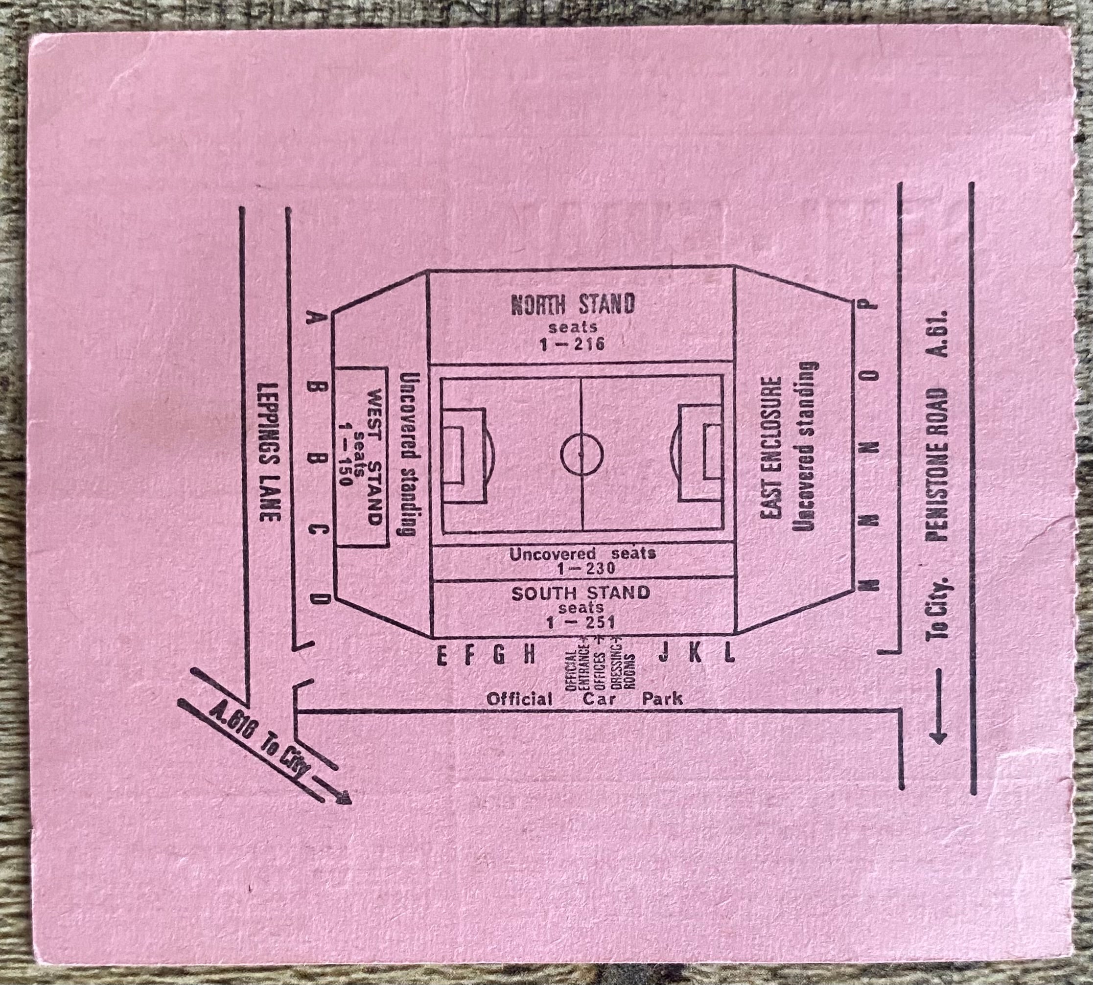 1971 ORIGINAL FA CUP SEMI FINAL TICKET STOKE CITY V ARSENAL @ HILLSBOROUGH