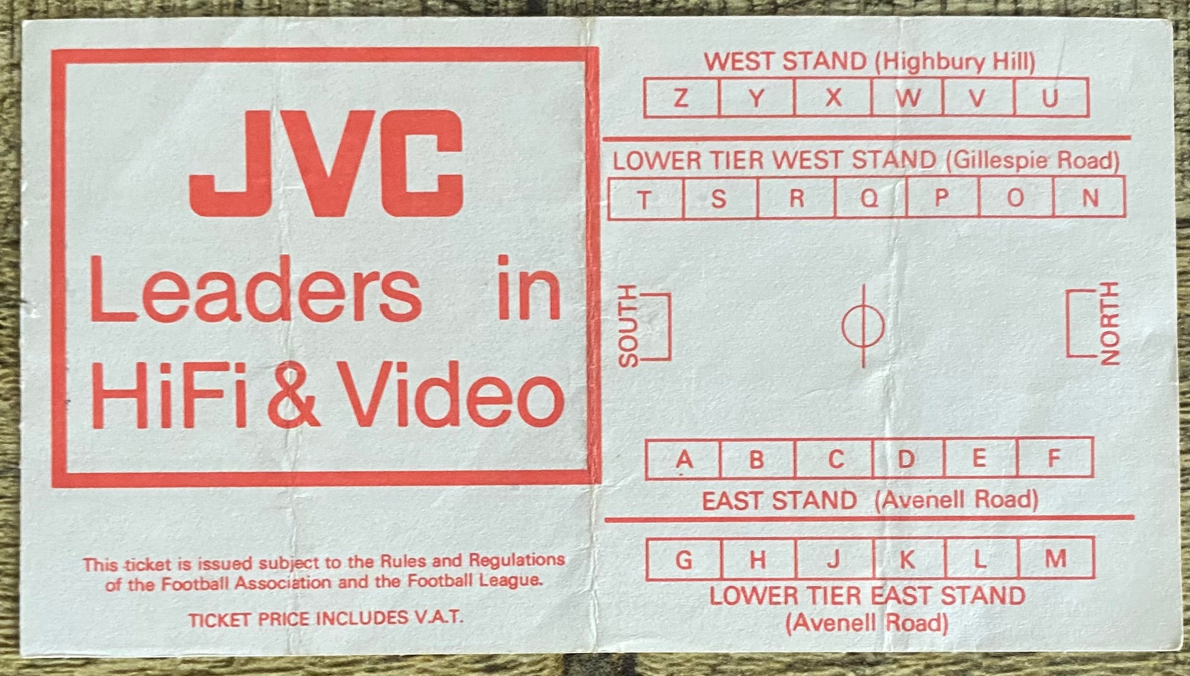 1982 ORIGINAL FA CUP SEMI FINAL TICKET QUEENS PARK RANGERS V WEST BROMWICH ALBION @ HIGHBURY