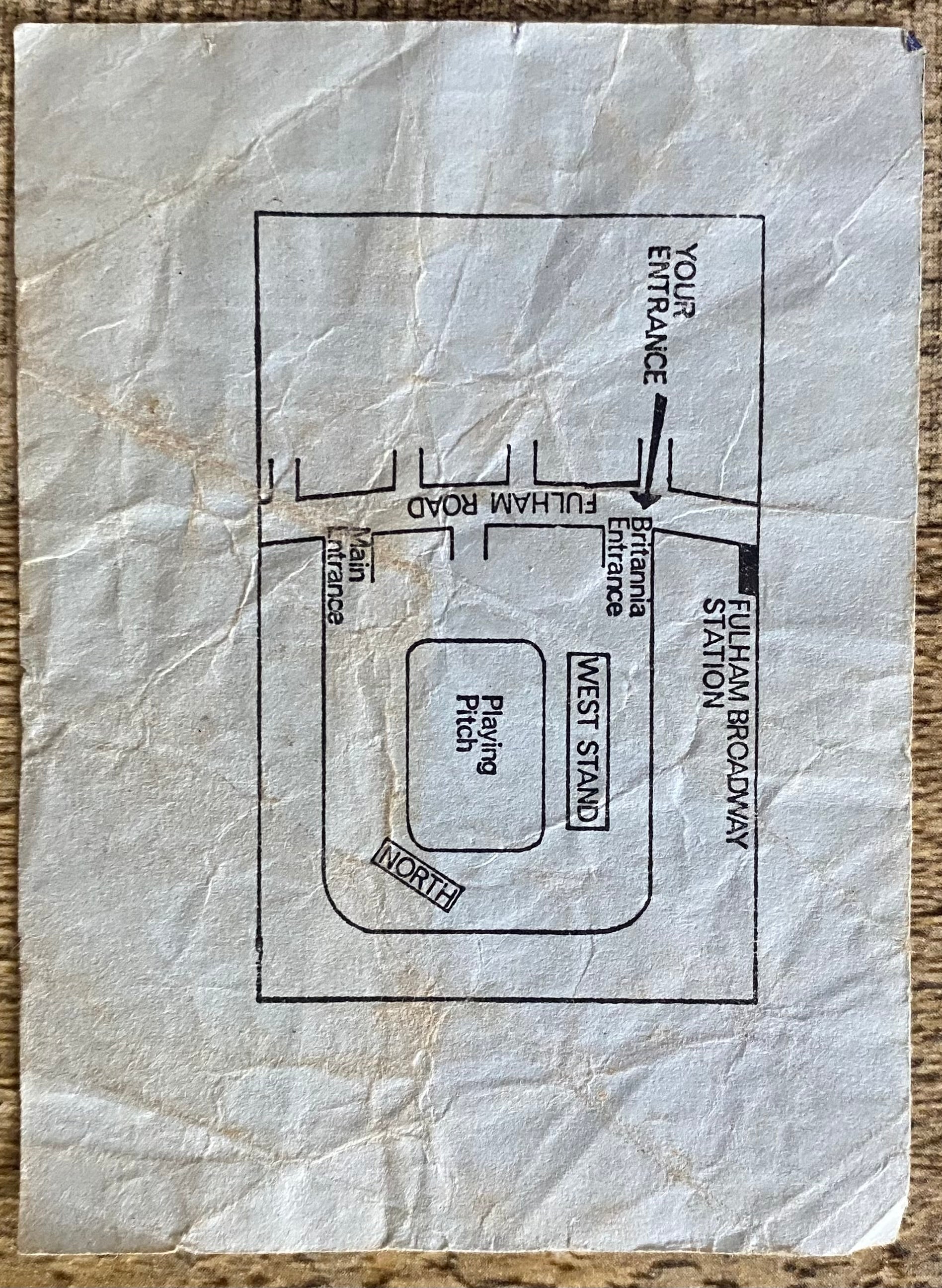 1975 ORIGINAL FA CUP SEMI FINAL REPLAY TICKET WEST HAM UNITED V IPSWICH TOWN @ STAMFORD BRIDGE