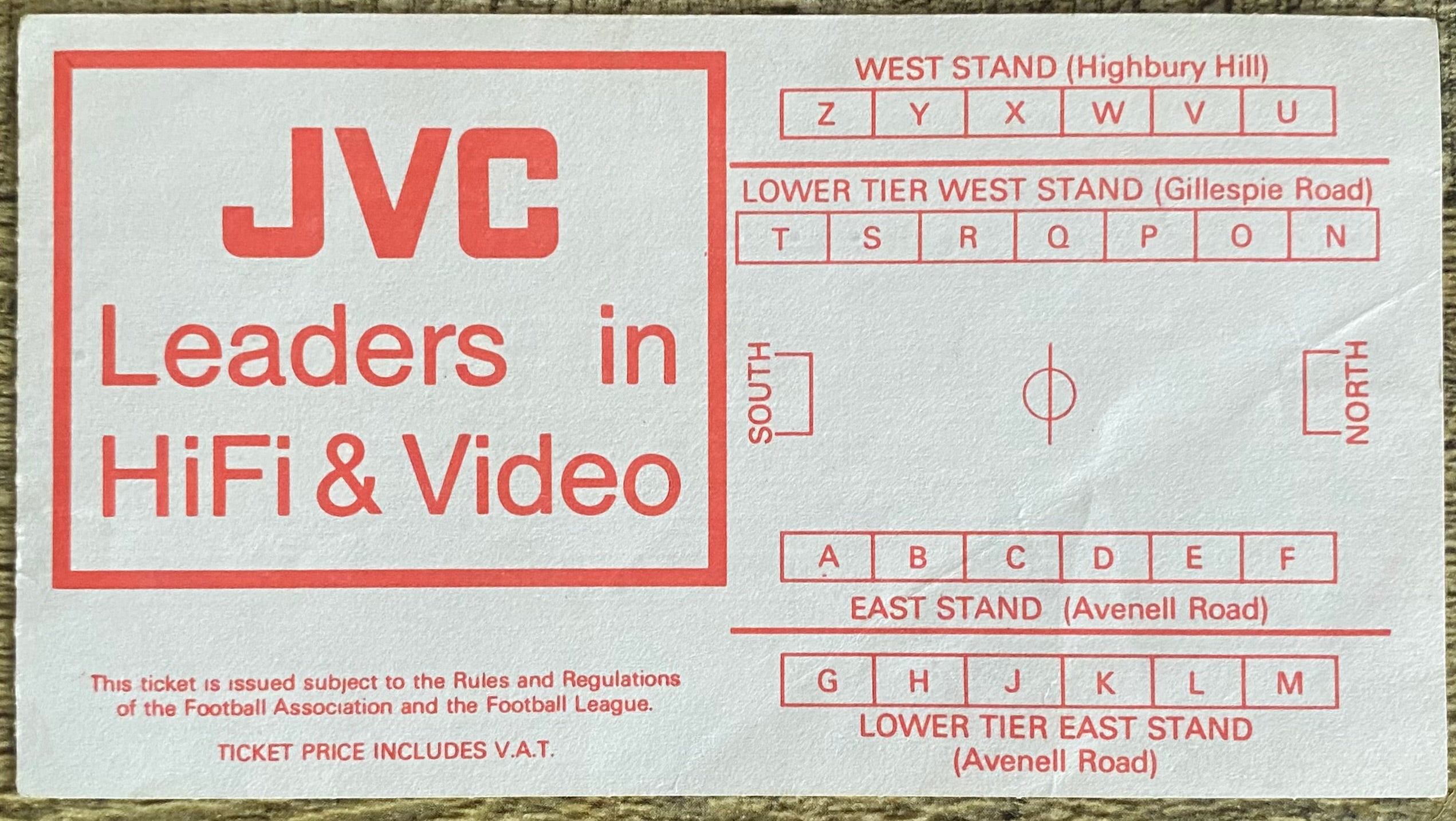 1982 ORIGINAL FA CUP SEMI FINAL TICKET QUEENS PARK RANGERS V WEST BROMWICH ALBION @ HIGHBURY