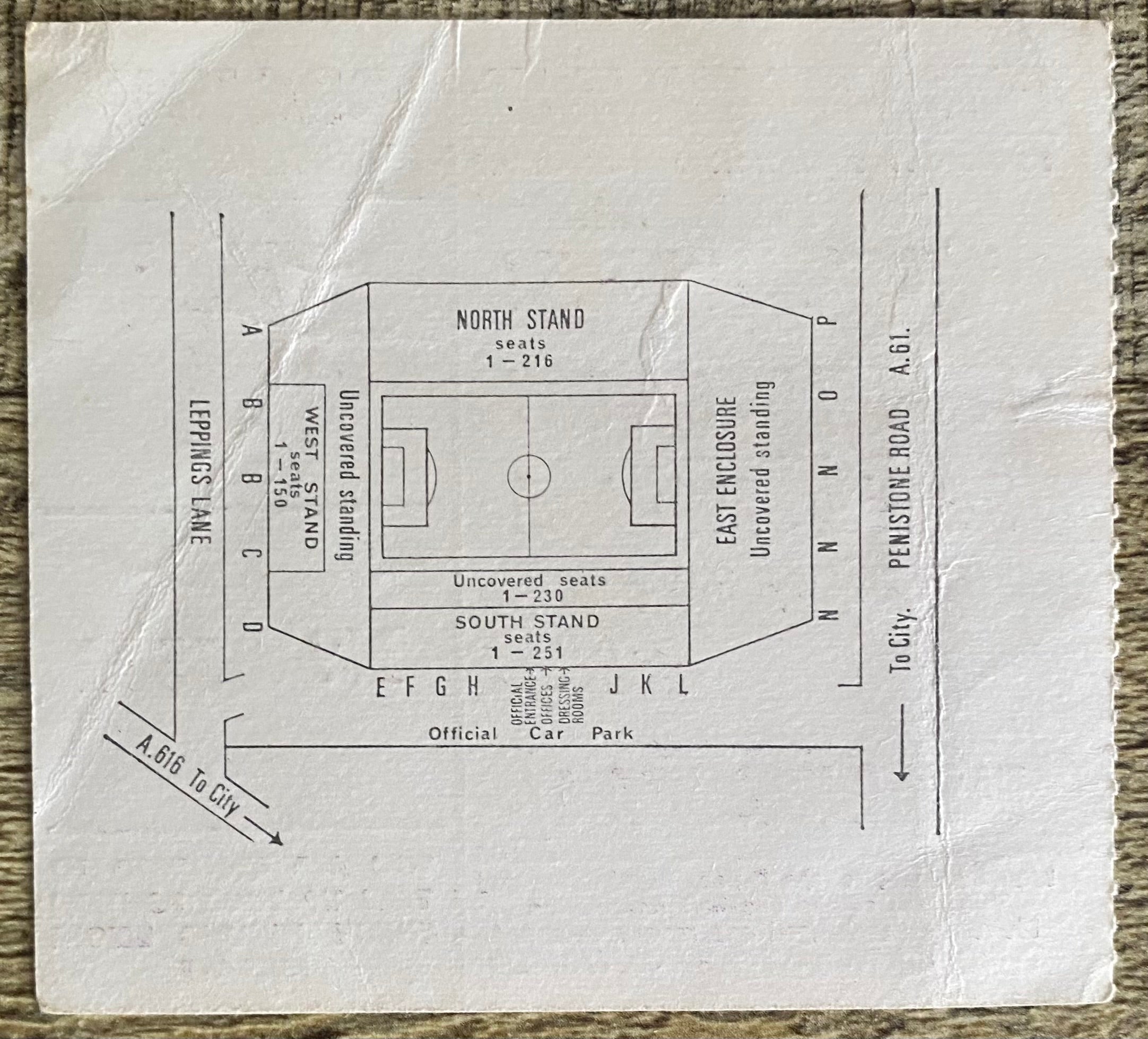 1967 ORIGINAL FA CUP SEMI FINAL TICKET TOTTENHAM HOTSPUR V BIRMINGHAM CITY @ HILLSBOROUGH