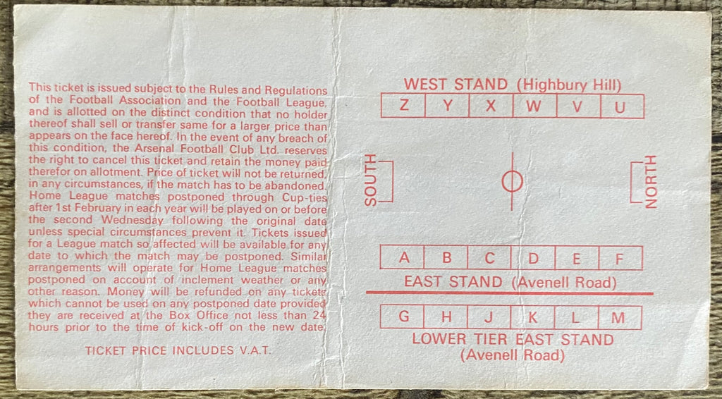 1978 ORIGINAL FA CUP SEMI FINAL TICKET IPSWICH TOWN V WEST BROMWICH ALBION @ HIGHBURY