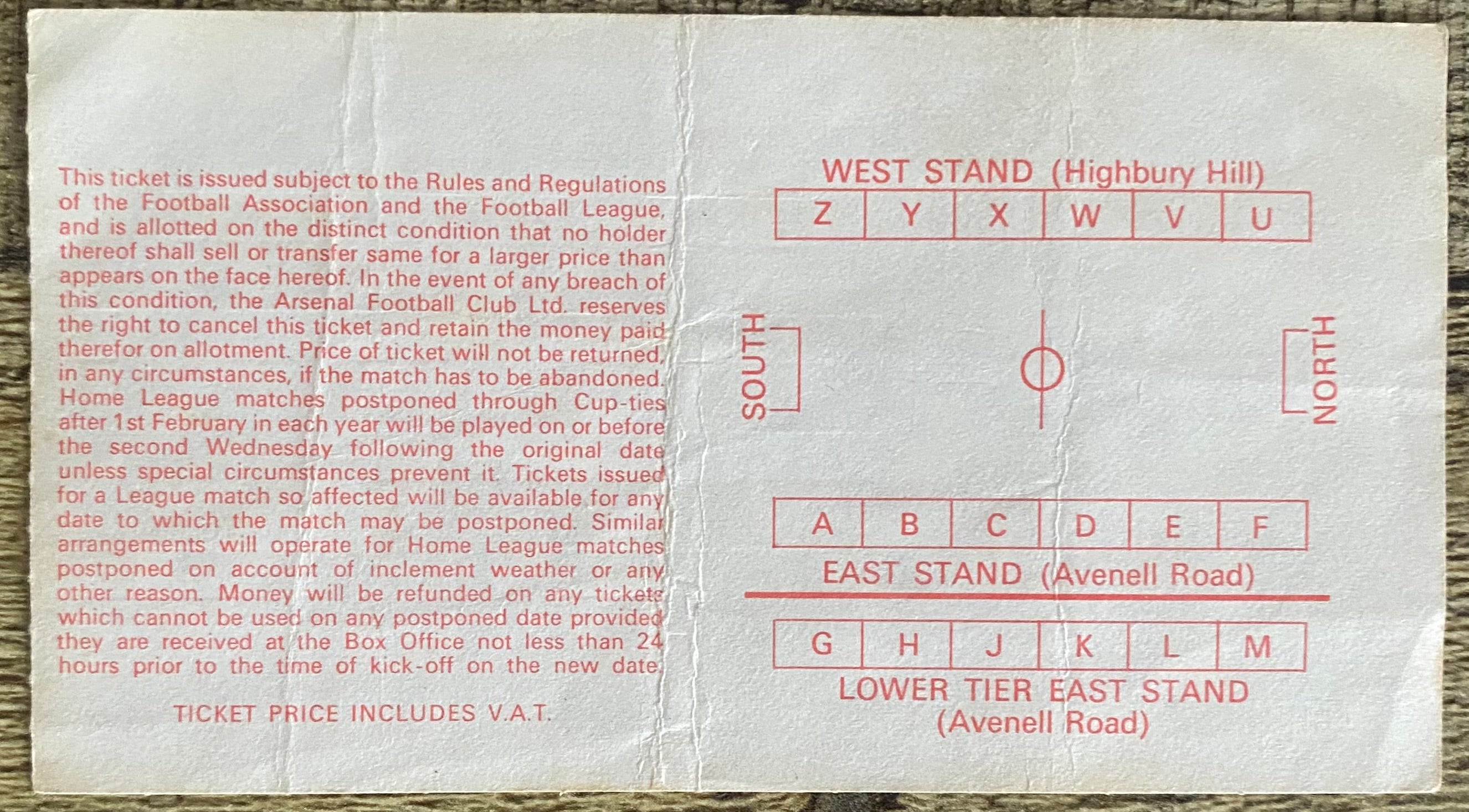 1978 ORIGINAL FA CUP SEMI FINAL TICKET IPSWICH TOWN V WEST BROMWICH ALBION @ HIGHBURY