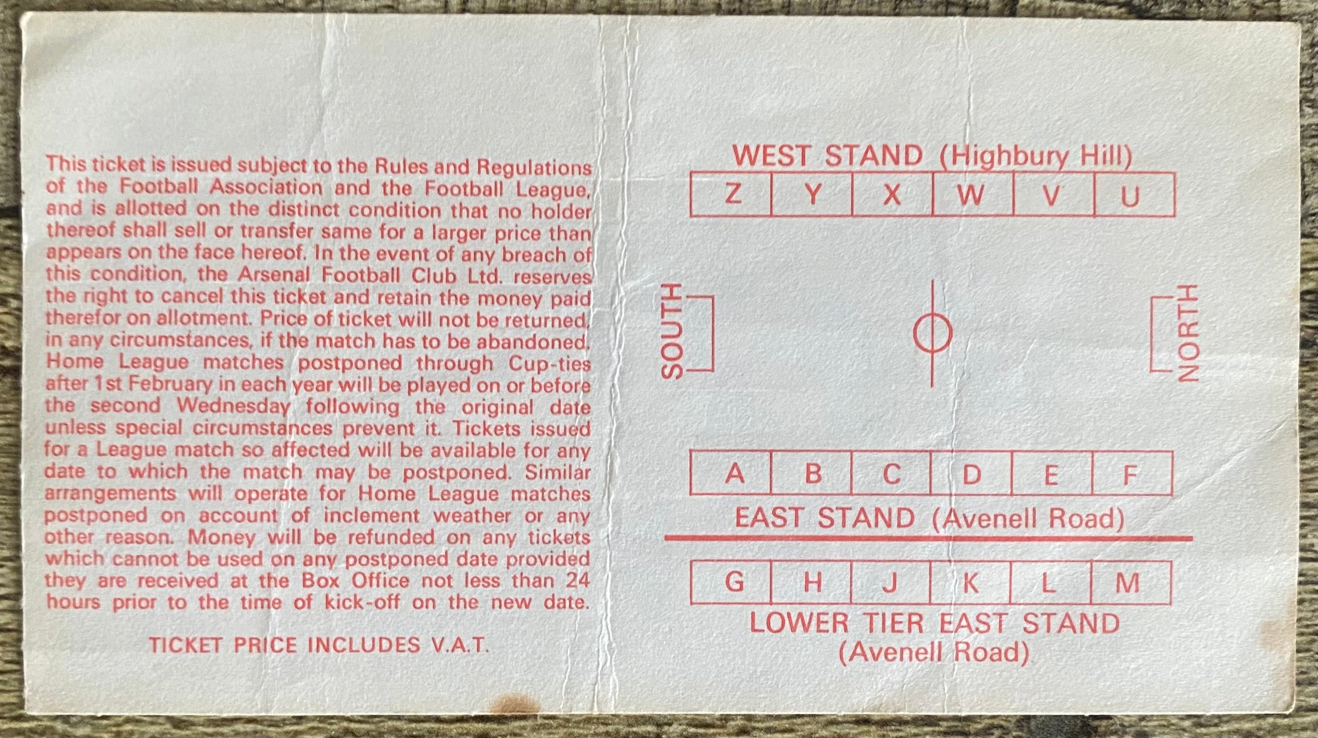 1978 ORIGINAL FA CUP SEMI FINAL TICKET IPSWICH TOWN V WEST BROMWICH ALBION @ HIGHBURY