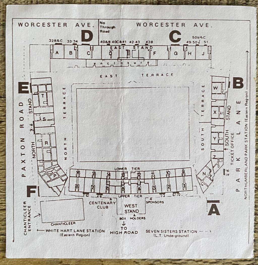 1986 ORIGINAL FA CUP SEMI FINAL TICKET LIVERPOOL V SOUTHAMPTON @ WHITE HART LANE