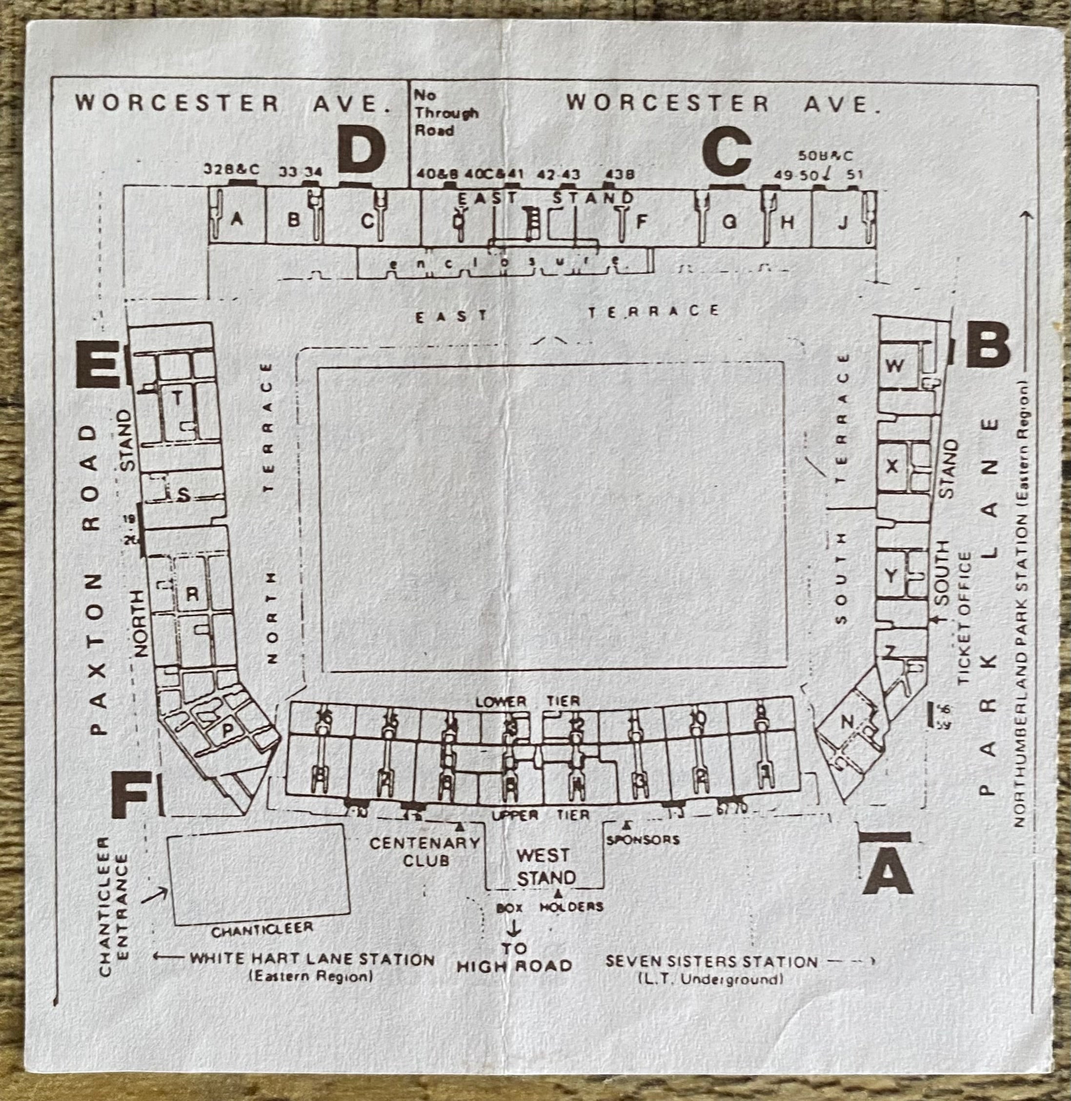 1986 ORIGINAL FA CUP SEMI FINAL TICKET LIVERPOOL V SOUTHAMPTON @ WHITE HART LANE