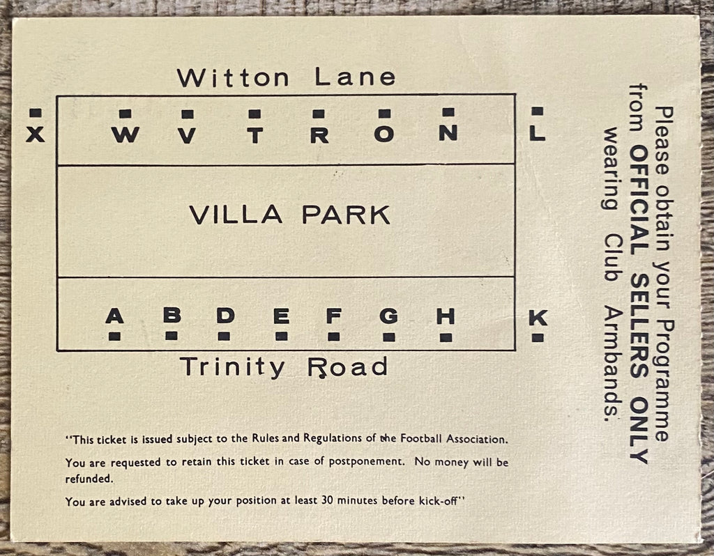 1966 ORIGINAL FA CUP SEMI FINAL TICKET CHELSEA V SHEFFIELD WEDNESDAY @VILLA PARK