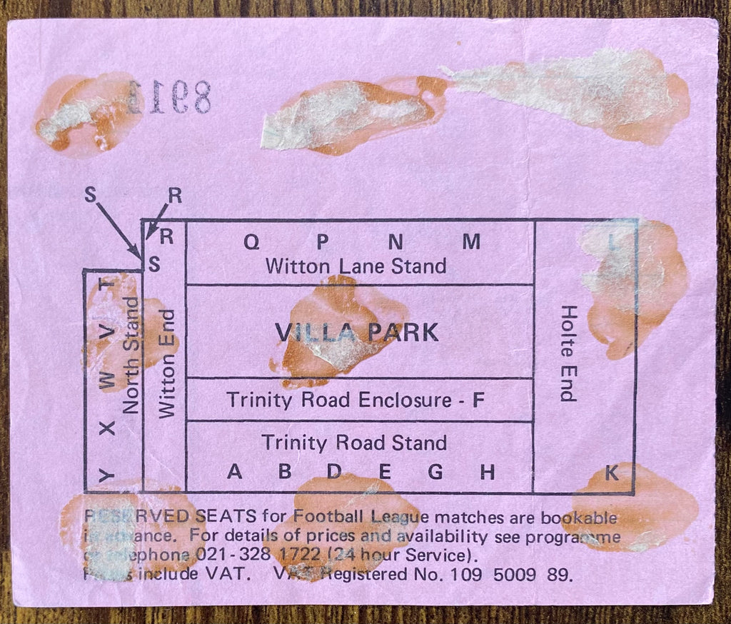 1980 ORIGINAL FA CUP SEMI FINAL 2ND REPLAY TICKET LIVERPOOL V ARSENAL @VILLA PARK