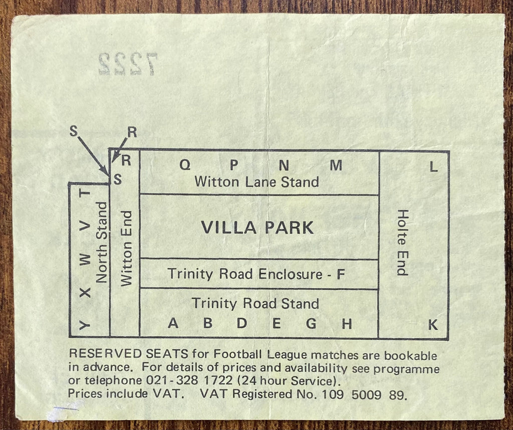 1980 ORIGINAL FA CUP SEMI FINAL 2ND REPLAY TICKET LIVERPOOL V ARSENAL @VILLA PARK