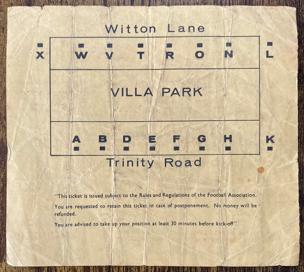 1974 ORIGINAL FA CUP SEMI FINAL REPLAY TICKET LIVERPOOL V LEICESTER CITY @ VILLA PARK