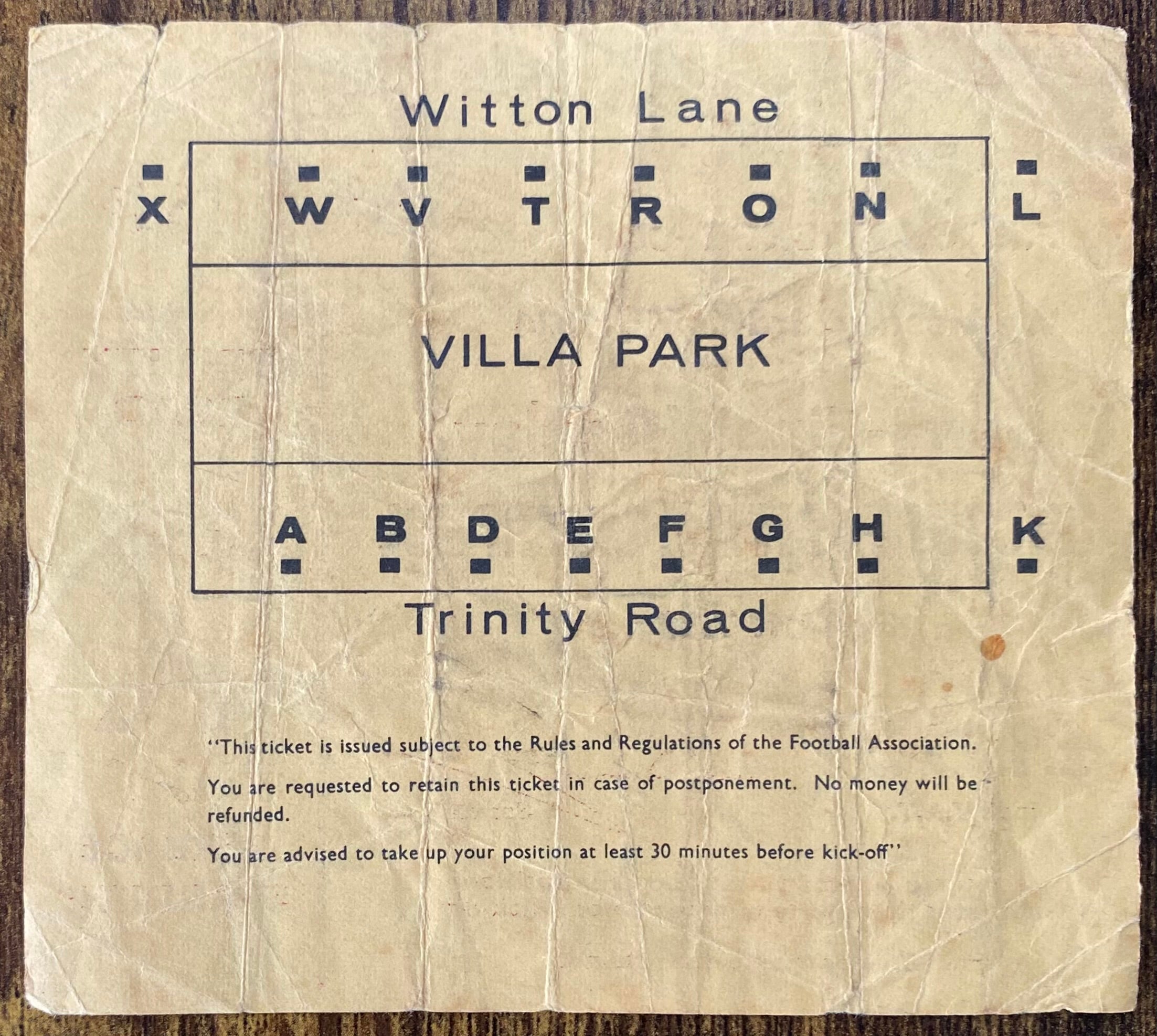 1974 ORIGINAL FA CUP SEMI FINAL REPLAY TICKET LIVERPOOL V LEICESTER CITY @ VILLA PARK