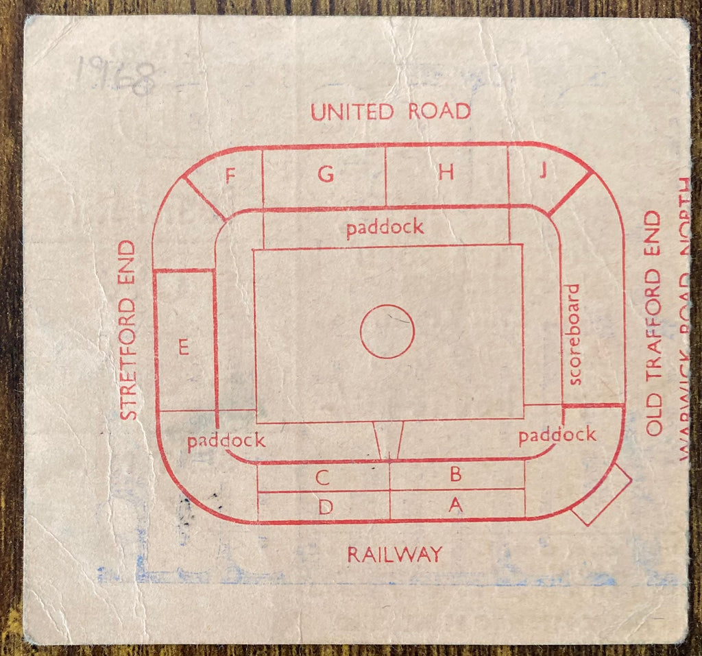 1968 ORIGINAL FA CUP SEMI FINAL TICKET LEEDS UNITED V EVERTON @ OLD TRAFFORD