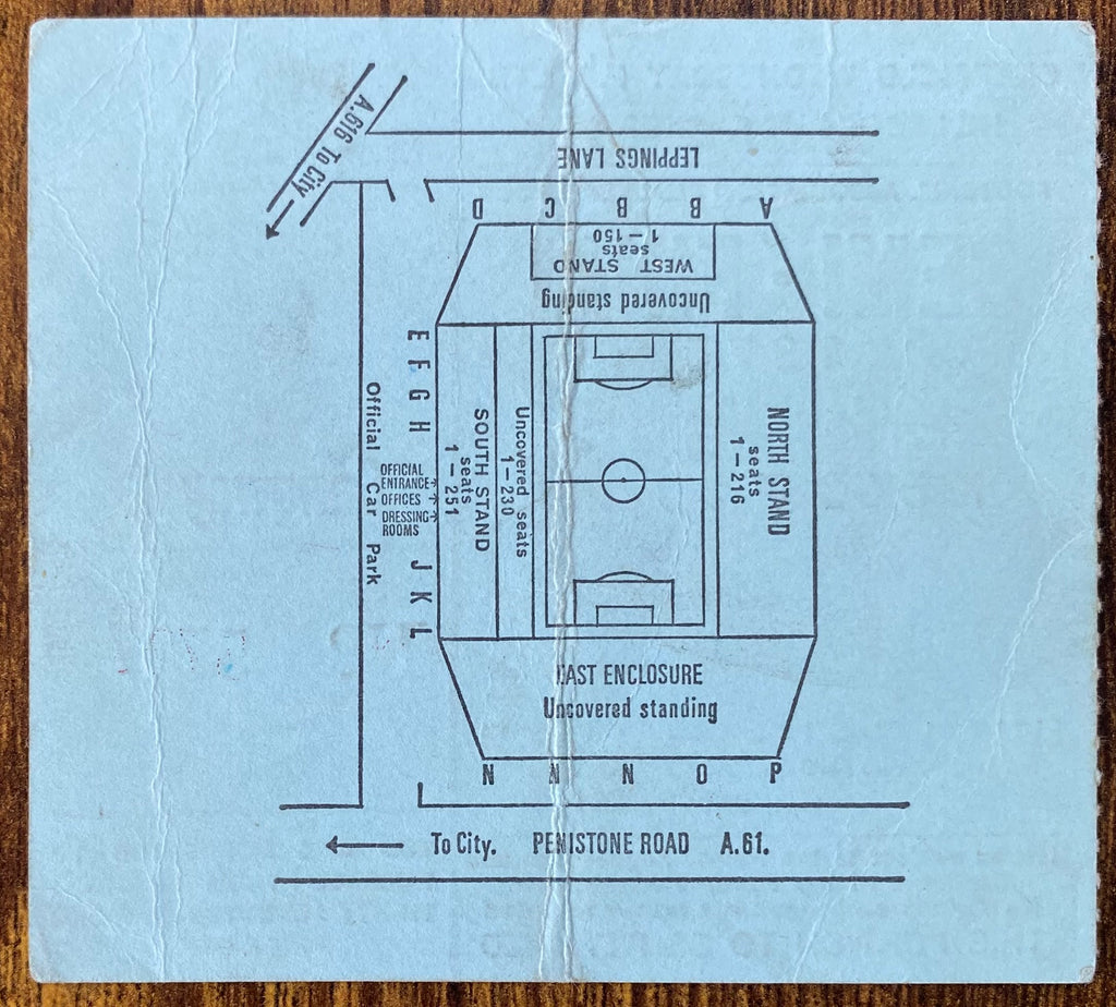 1975 ORIGINAL FA CUP SEMI FINAL TICKET FULHAM V BIRMINGHAM CITY @ HILLSBOROUGH