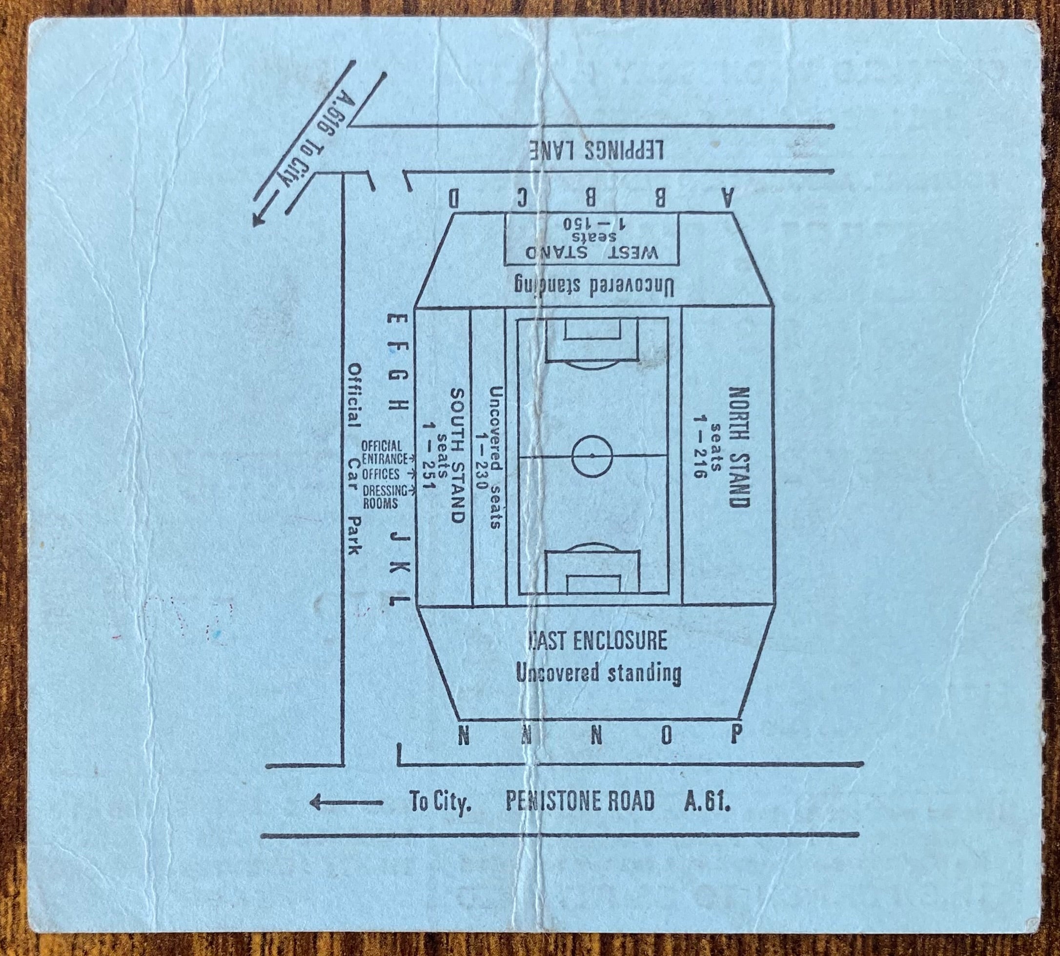 1975 ORIGINAL FA CUP SEMI FINAL TICKET FULHAM V BIRMINGHAM CITY @ HILLSBOROUGH