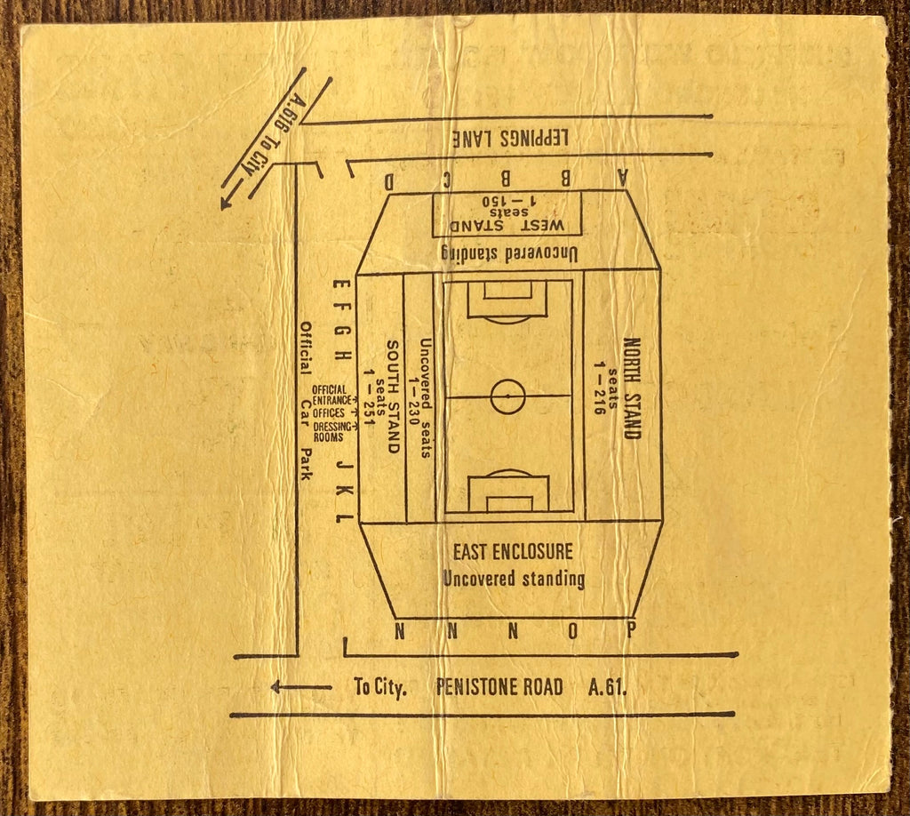1974 ORIGINAL FA CUP SEMI FINAL TICKET NEWCASTLE UNITED V BURNLEY @ HILLSBOROUGH